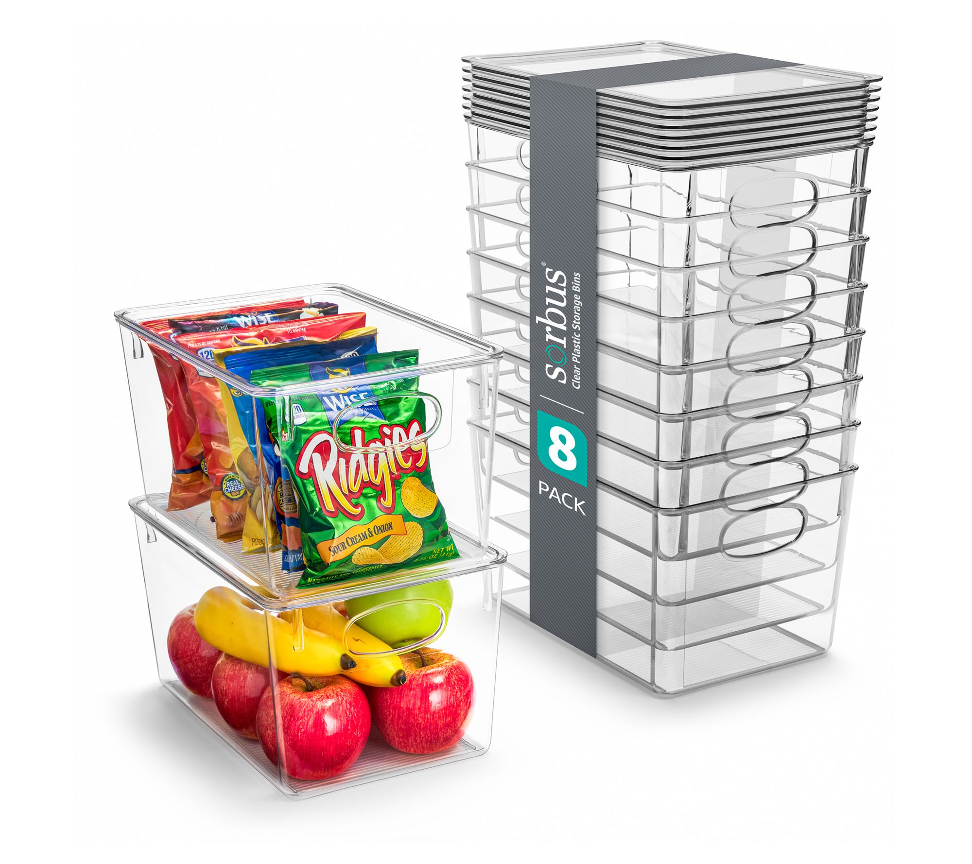 Sorbus 8 Pack Large Plastic Storage Bins with Lids
