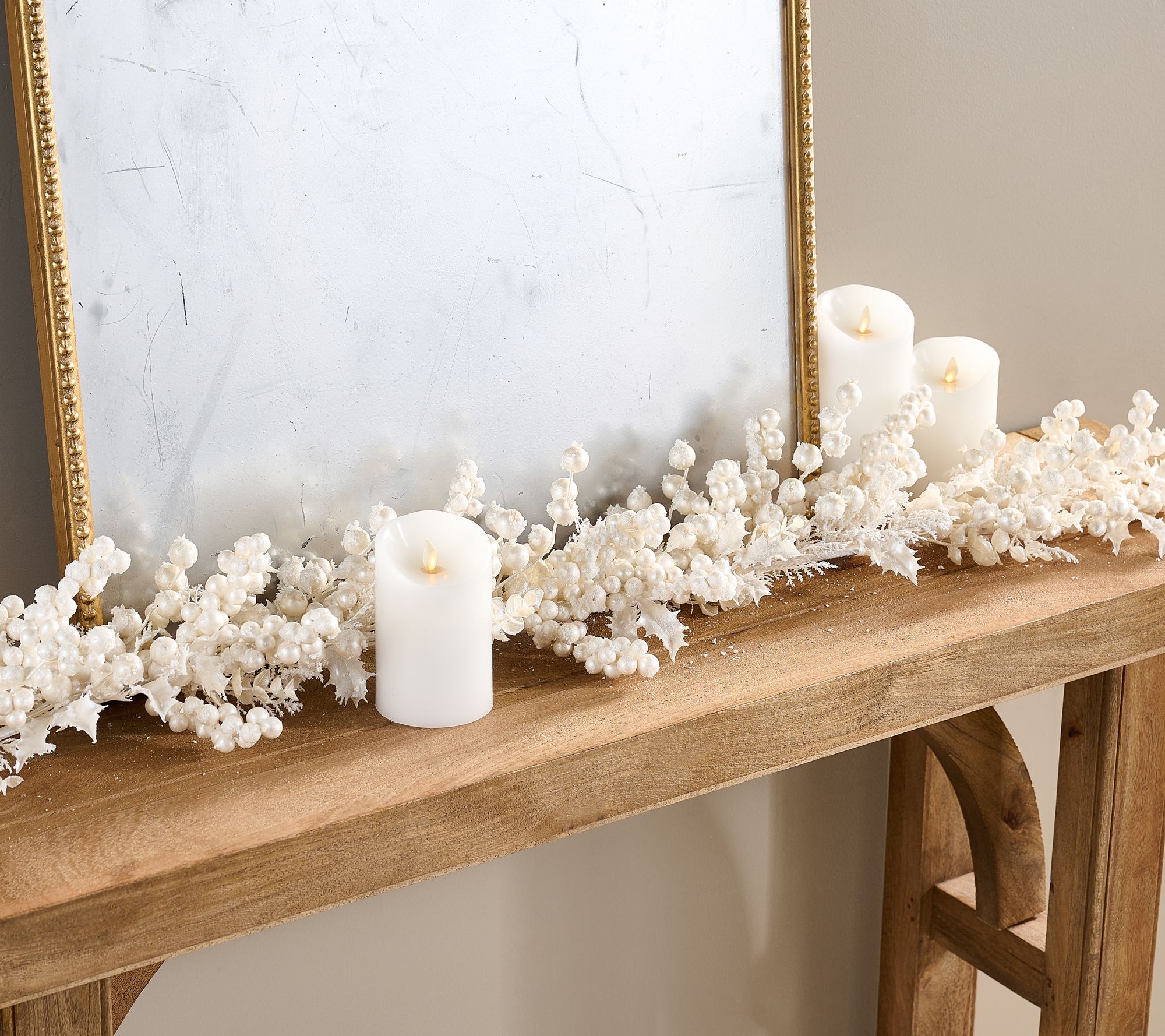 4' Snow Berry, Holly and Cedar Garland by Valerie