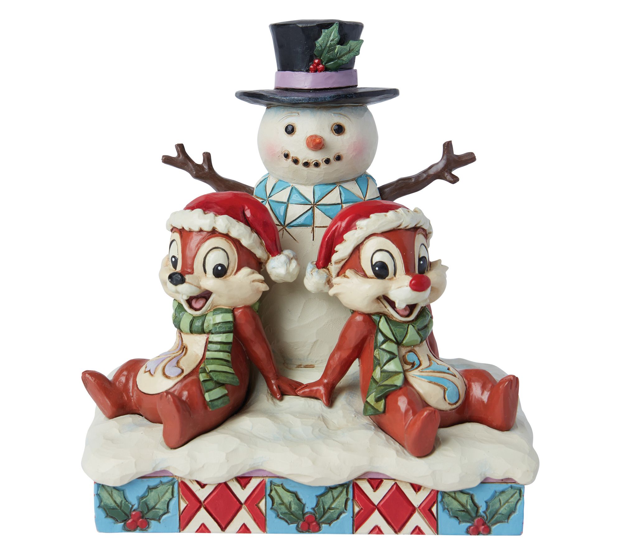 Disney Traditions Chip and Dale with Snowman Figurine