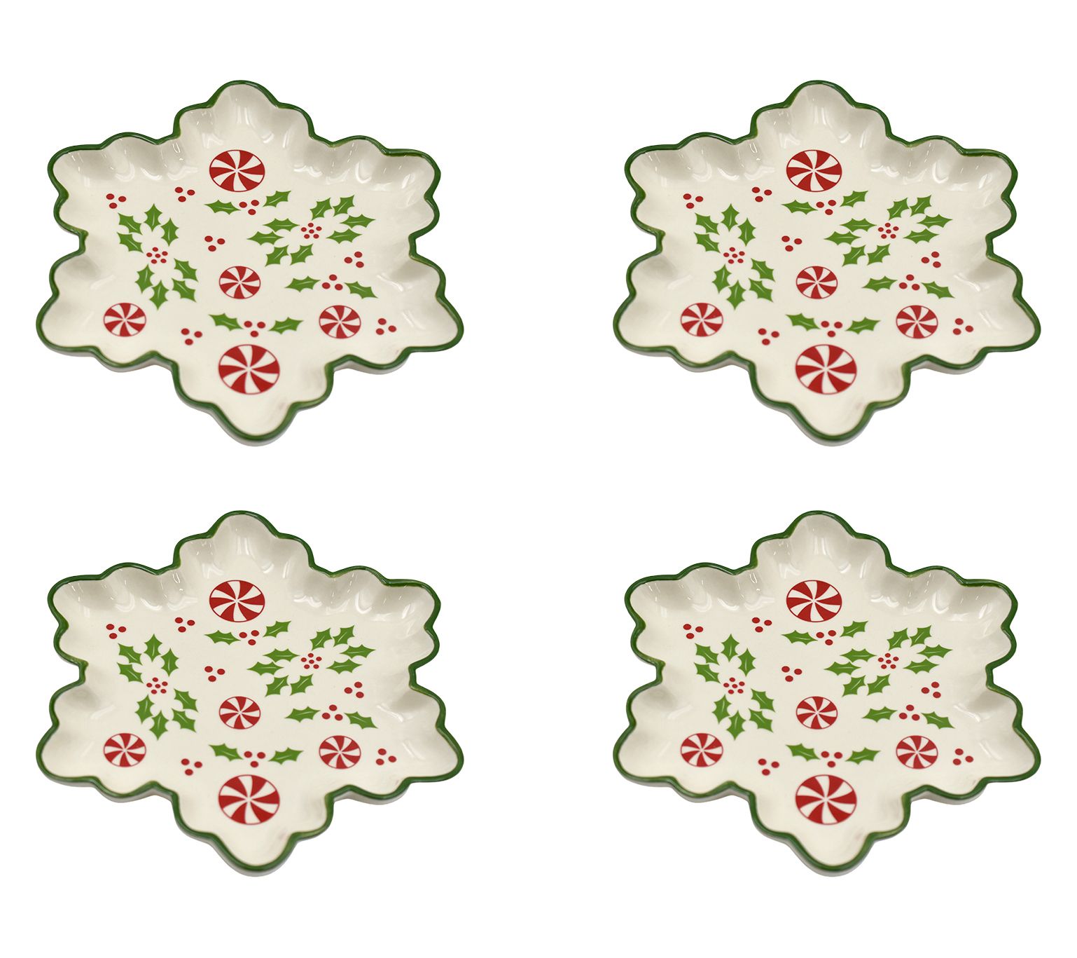 Temp-tations Seasonal Set of (4) 8" Snowflake Plates