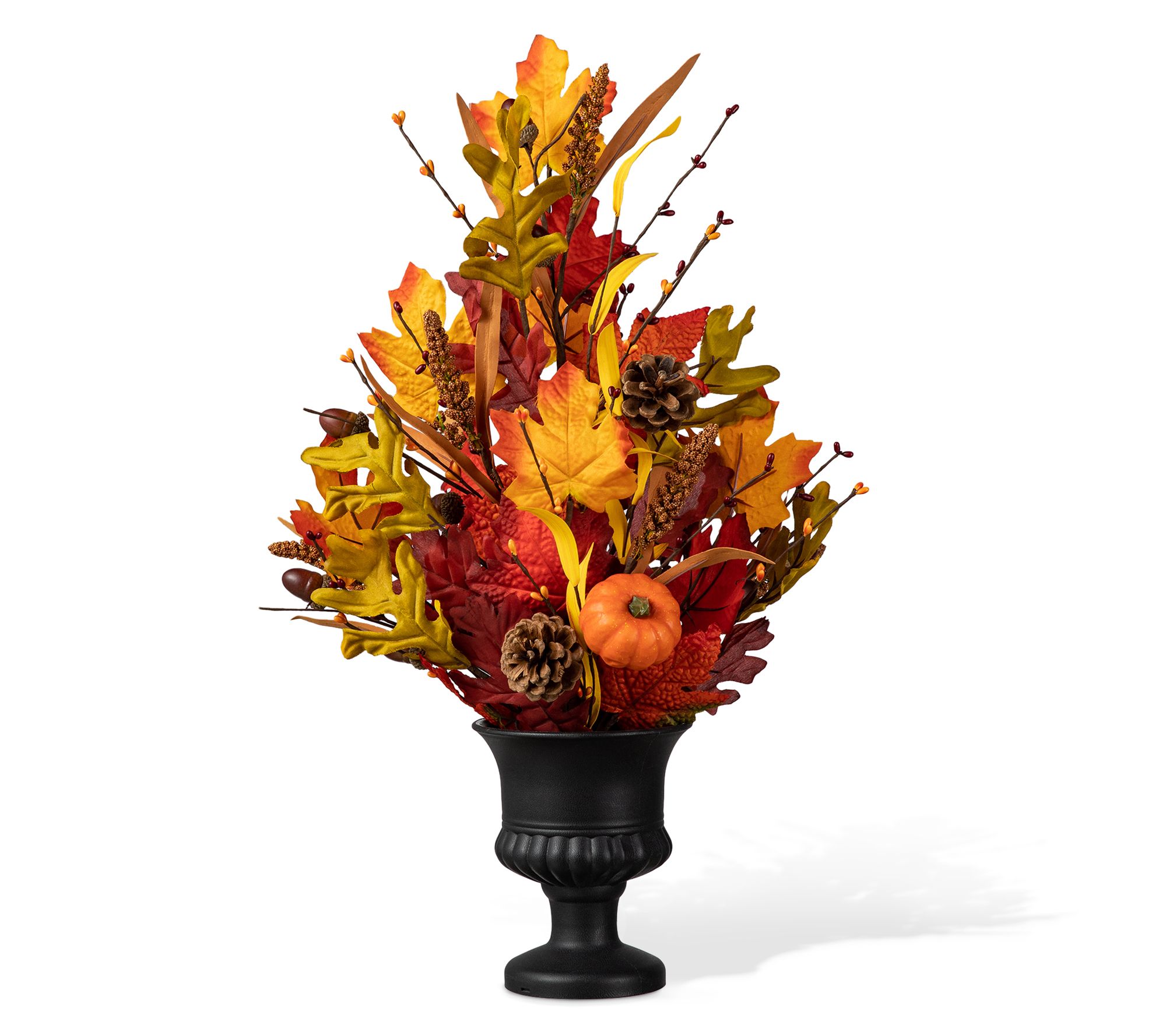 Glitzhome 24"H Fall Maple Leaf Urn Table Tree
