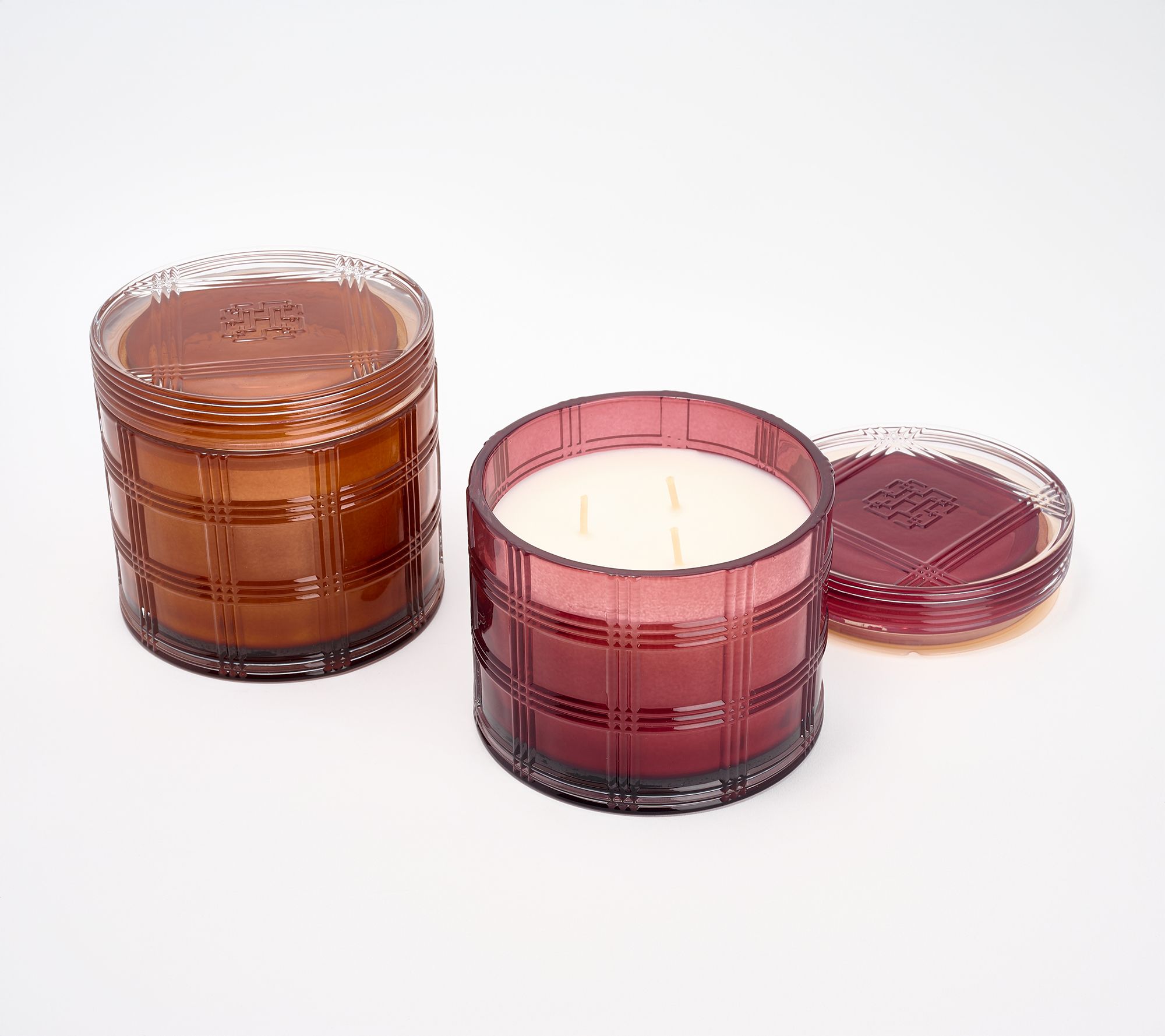 HomeWorx by Slatkin + Co. S/2 14oz Clarendon Glass Candles