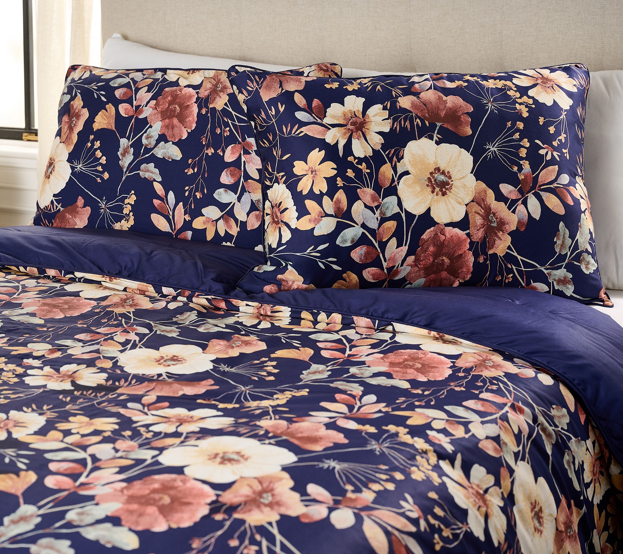 Northern Nights Painterly Floral Comforter & Sham Set- Queen