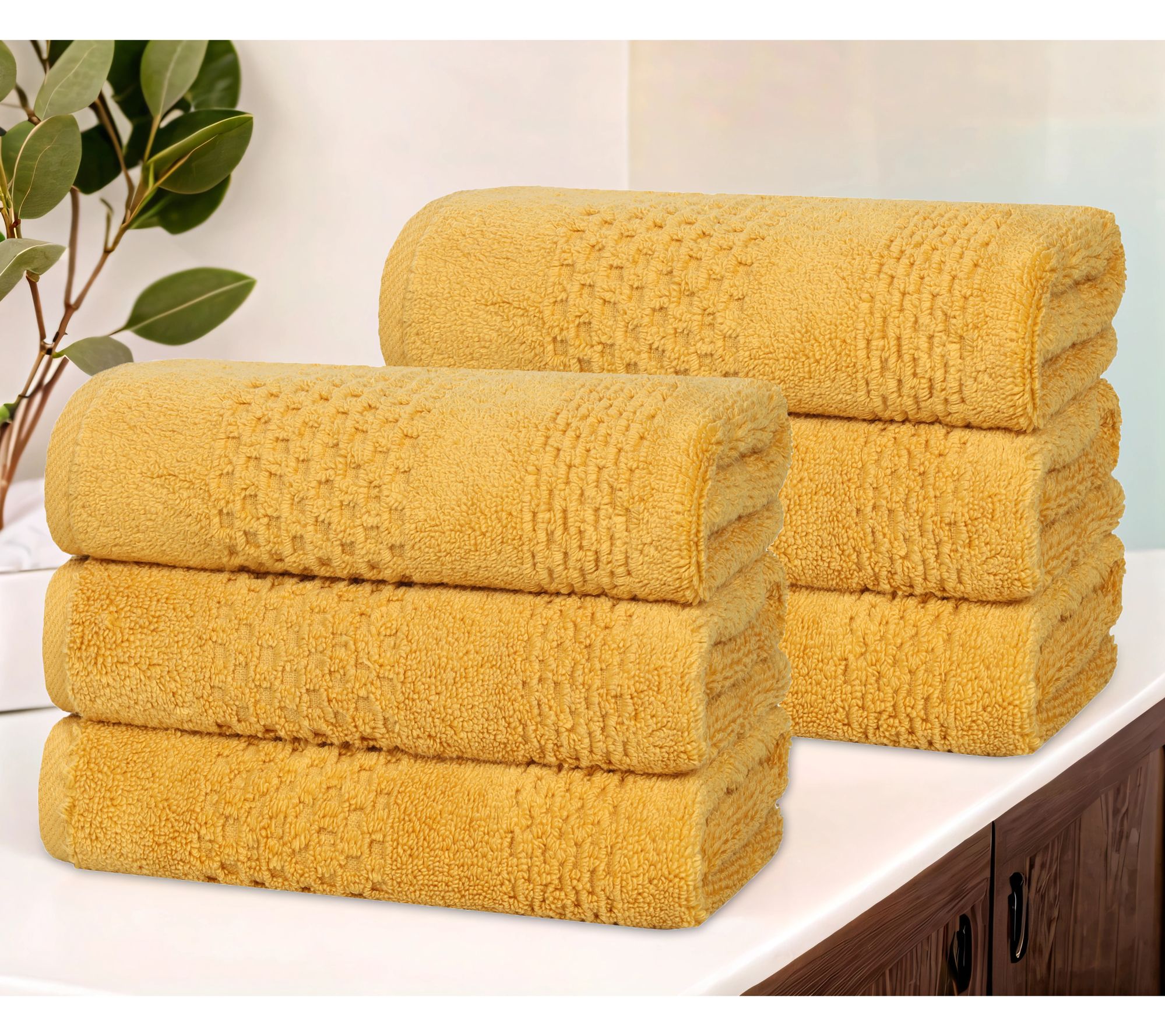 Superior 6-Piece Playa Zero Twist Cotton SolidHand Towel Set