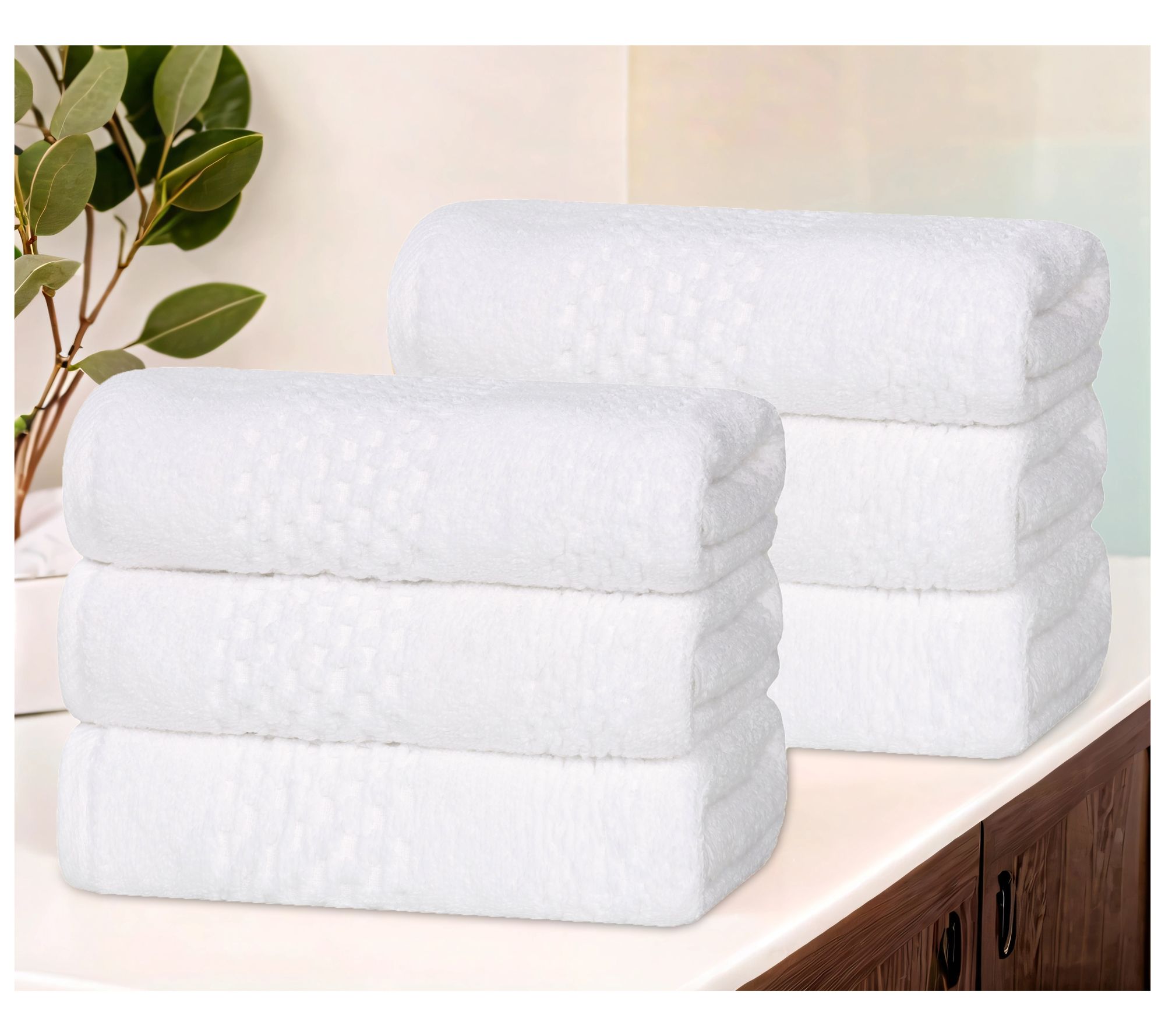 Superior 6-Piece Playa Zero Twist Cotton SolidHand Towel Set