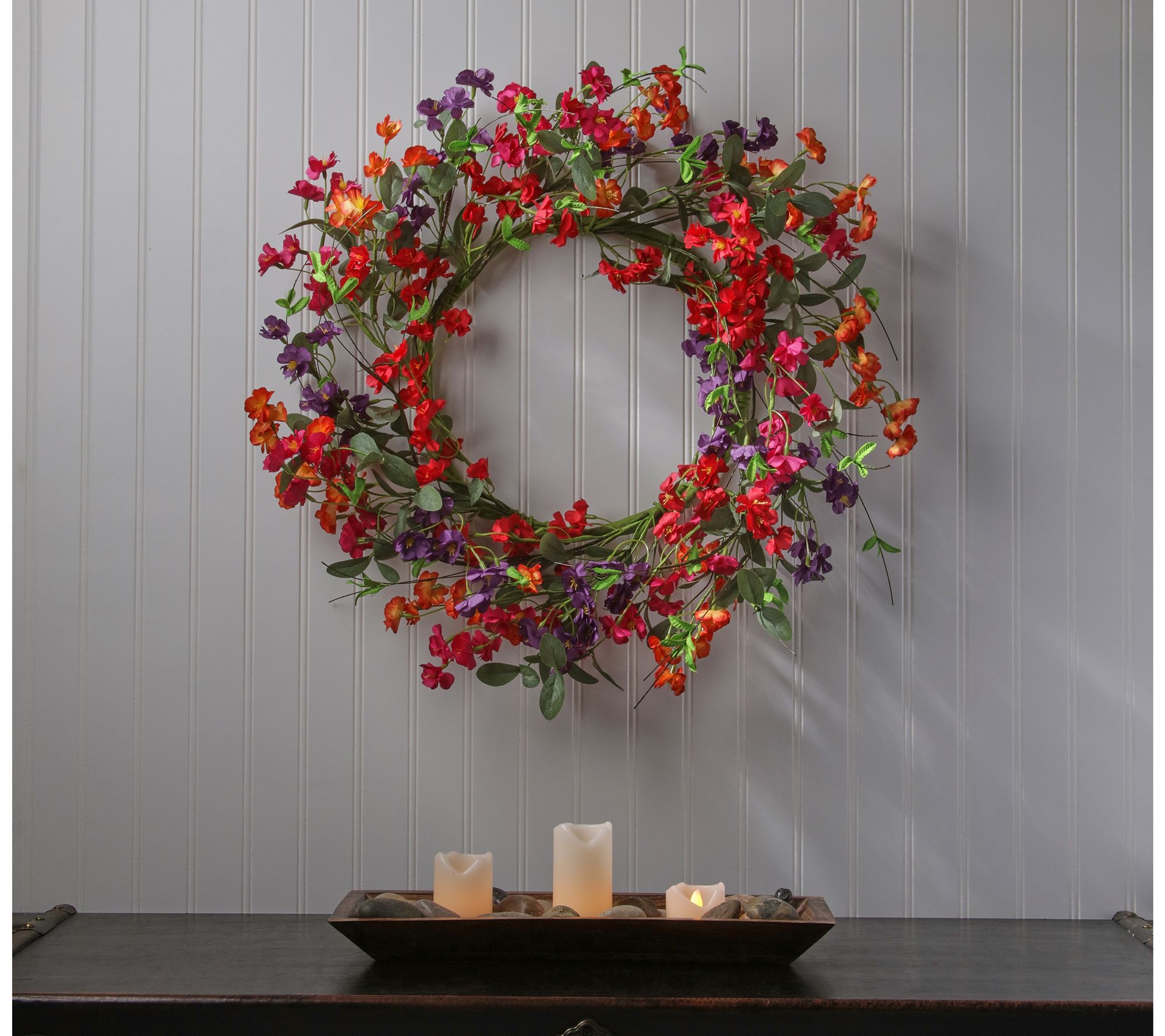 24"Mini Garden Blossom Wreath by Valerie