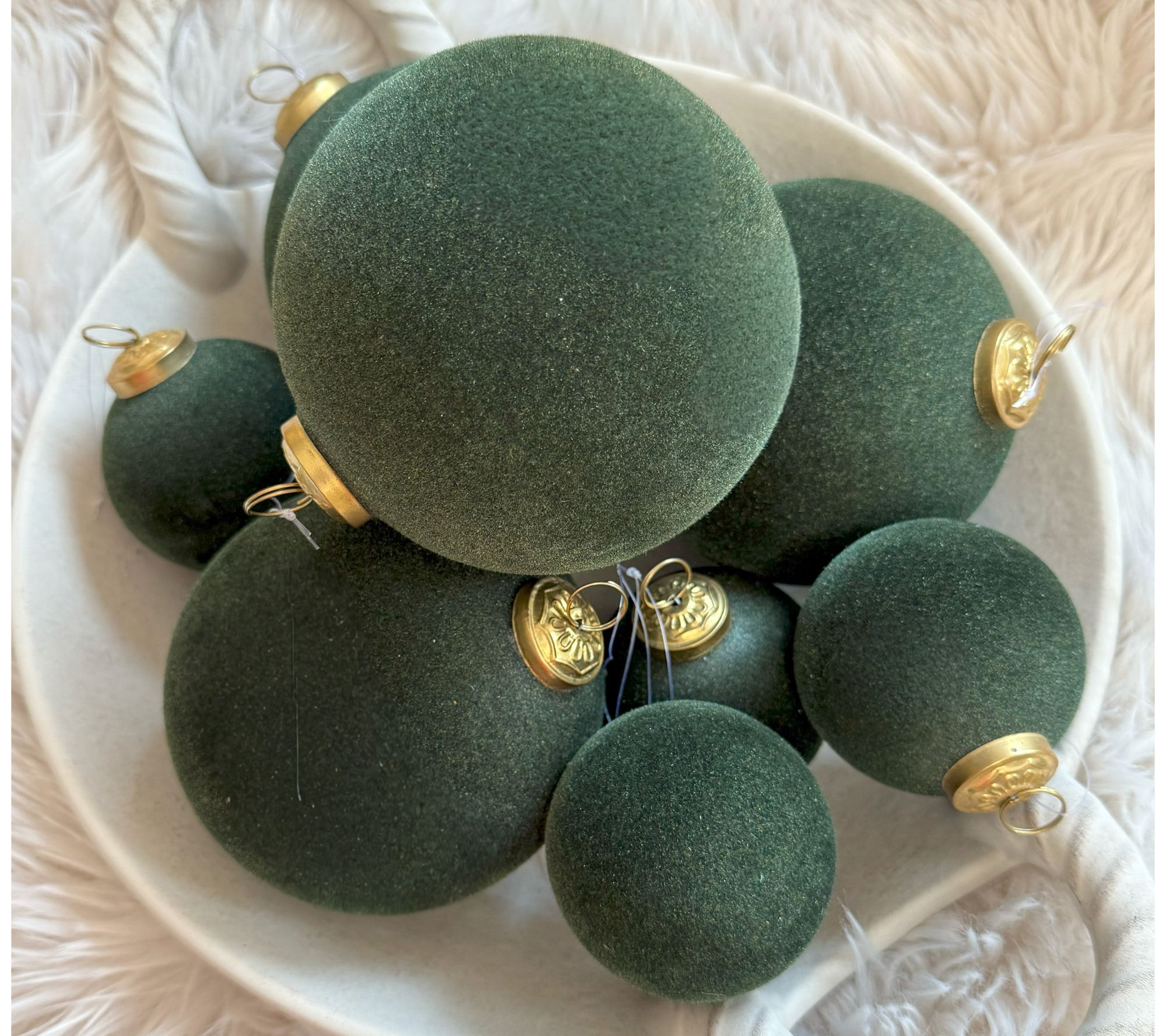 "As Is" Simply Stunning Set of 8 Velvet Ornaments by Janine Graff
