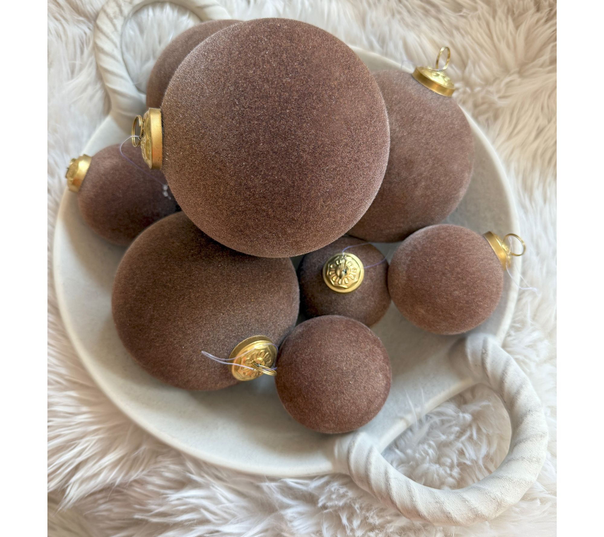 "As Is" Simply Stunning Set of 8 Velvet Ornaments by Janine Graff