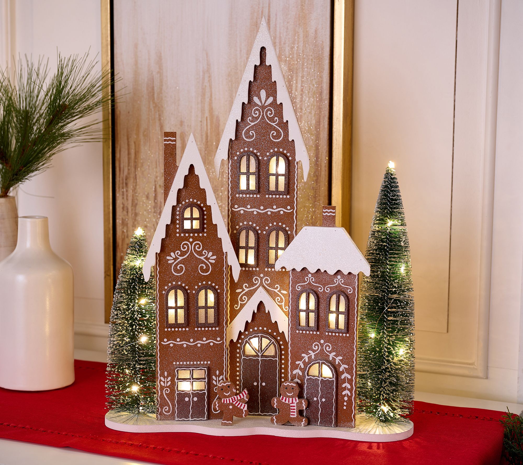 "As Is" Kringle Expess 19" Gingerbread Village with Trees