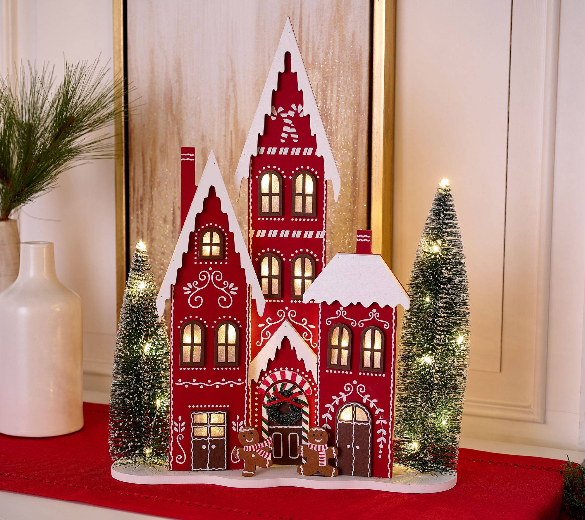 "As Is" Kringle Expess 19" Gingerbread Village with Trees