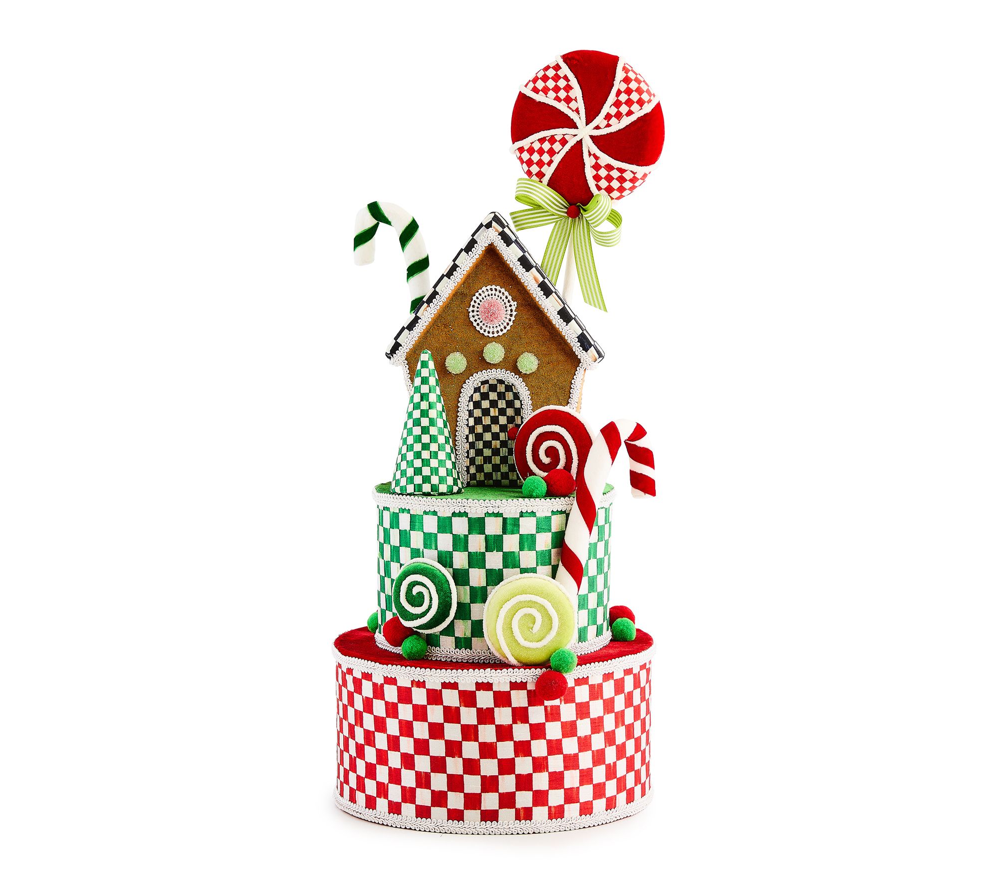 MacKenzie-Childs Check It Out Gingerbread Fabric Tree Topper
