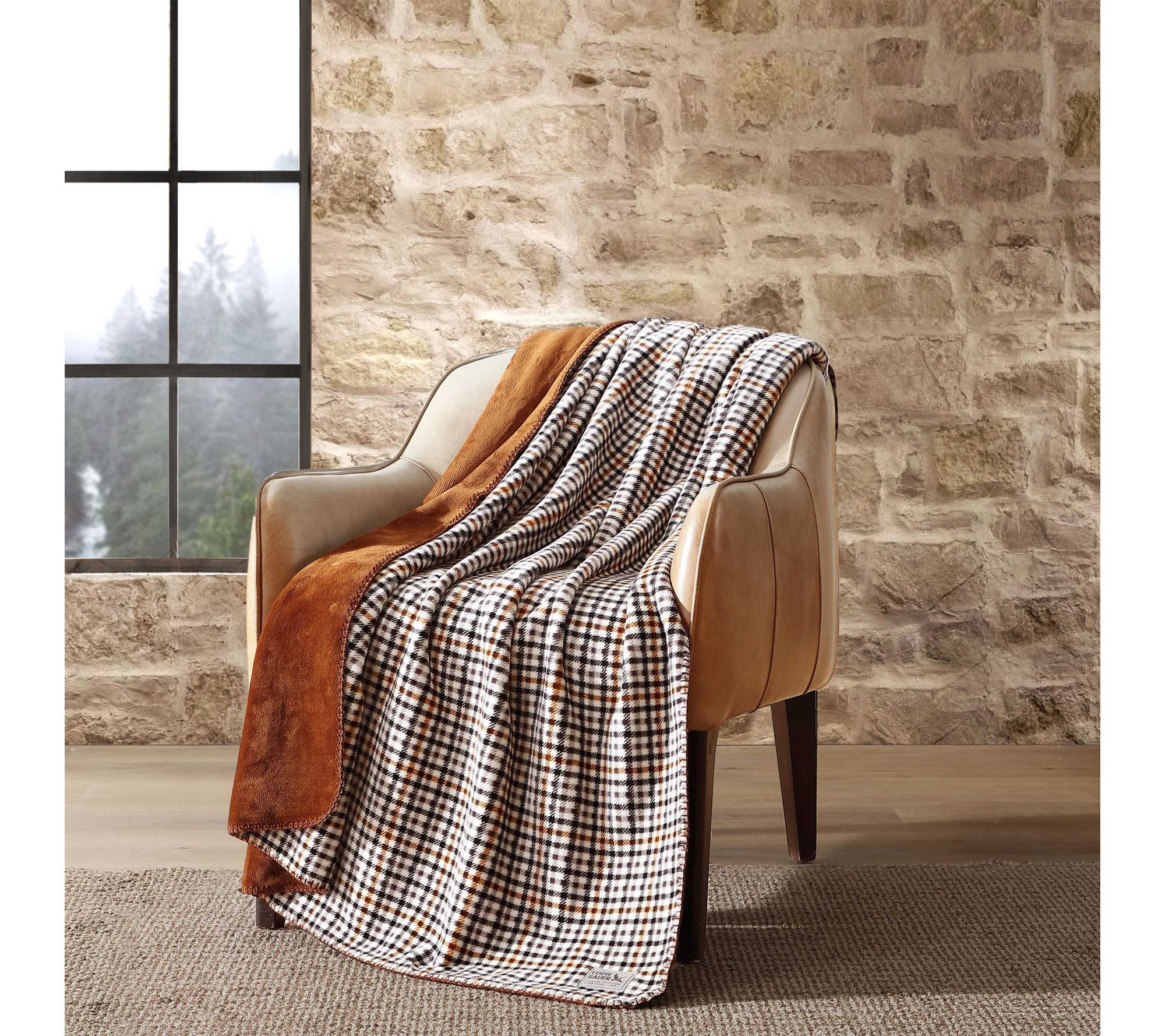 Eddie Bauer Griffin Reversible Lush Flannel 60x70 Throw