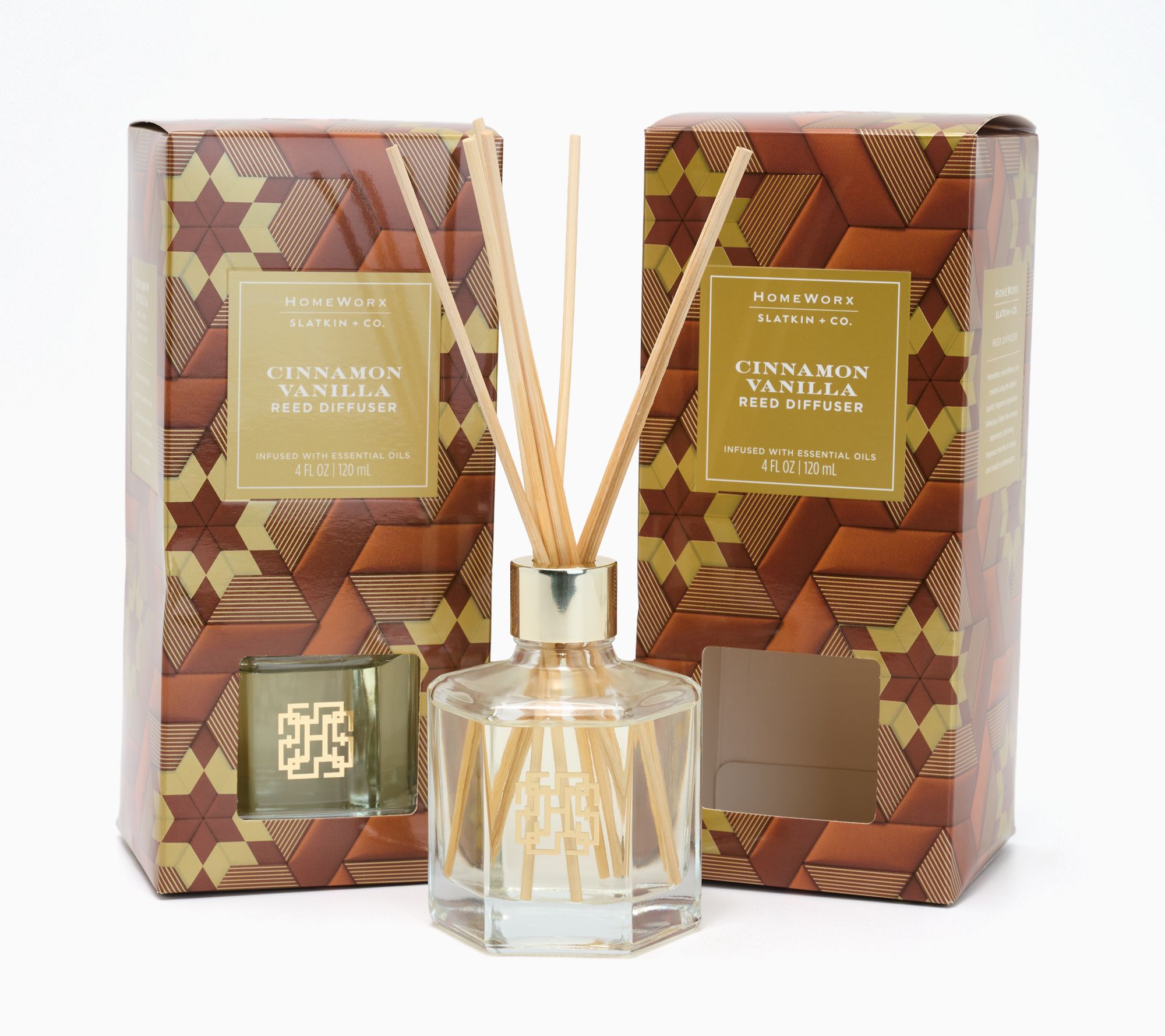 HomeWorx by Slatkin + Co. S/2 Cinnamon Vanilla Reed Diffusers