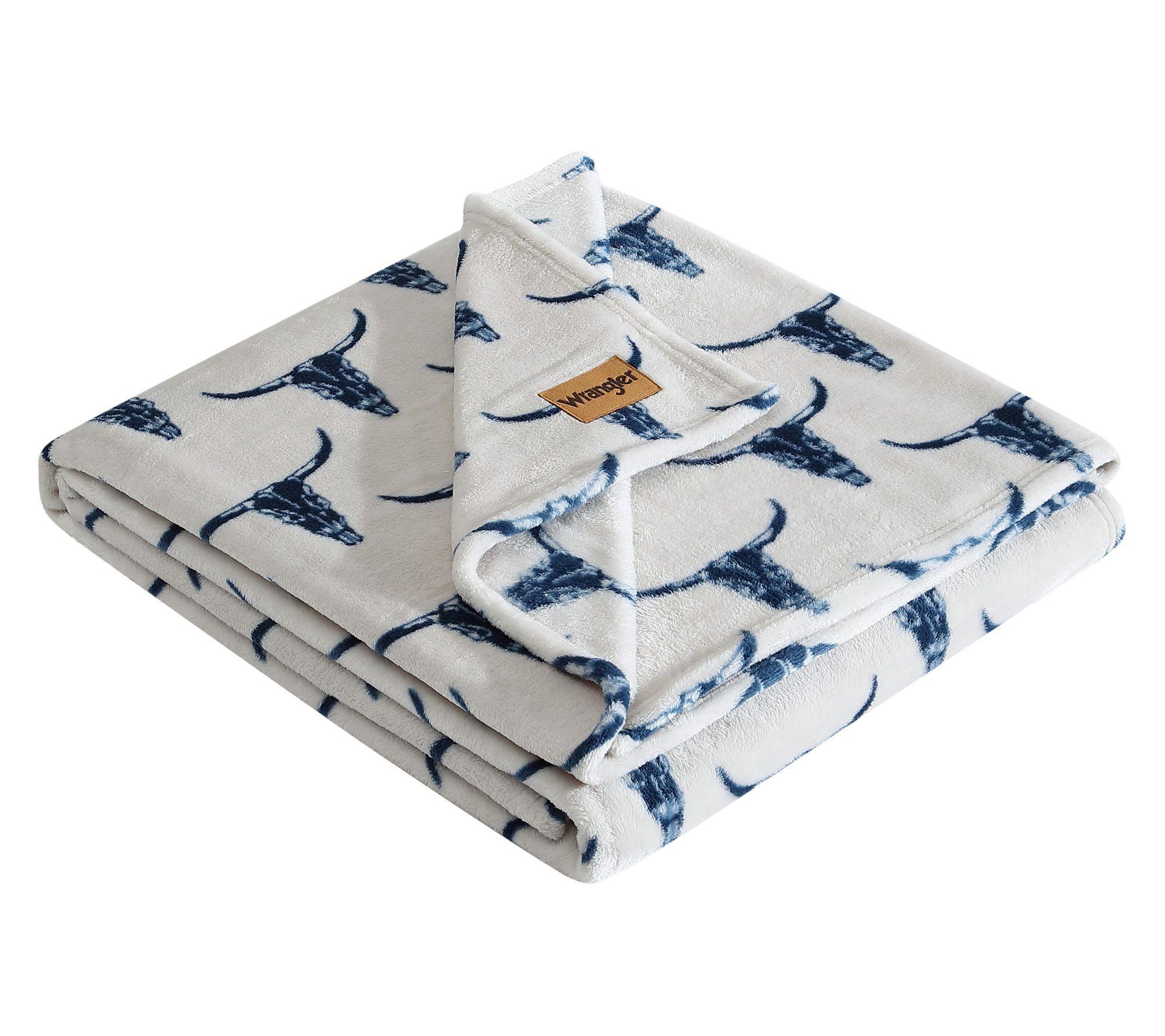 Wrangler Steer Head Blue Ultra Plush Fleece 50"X70" Throw