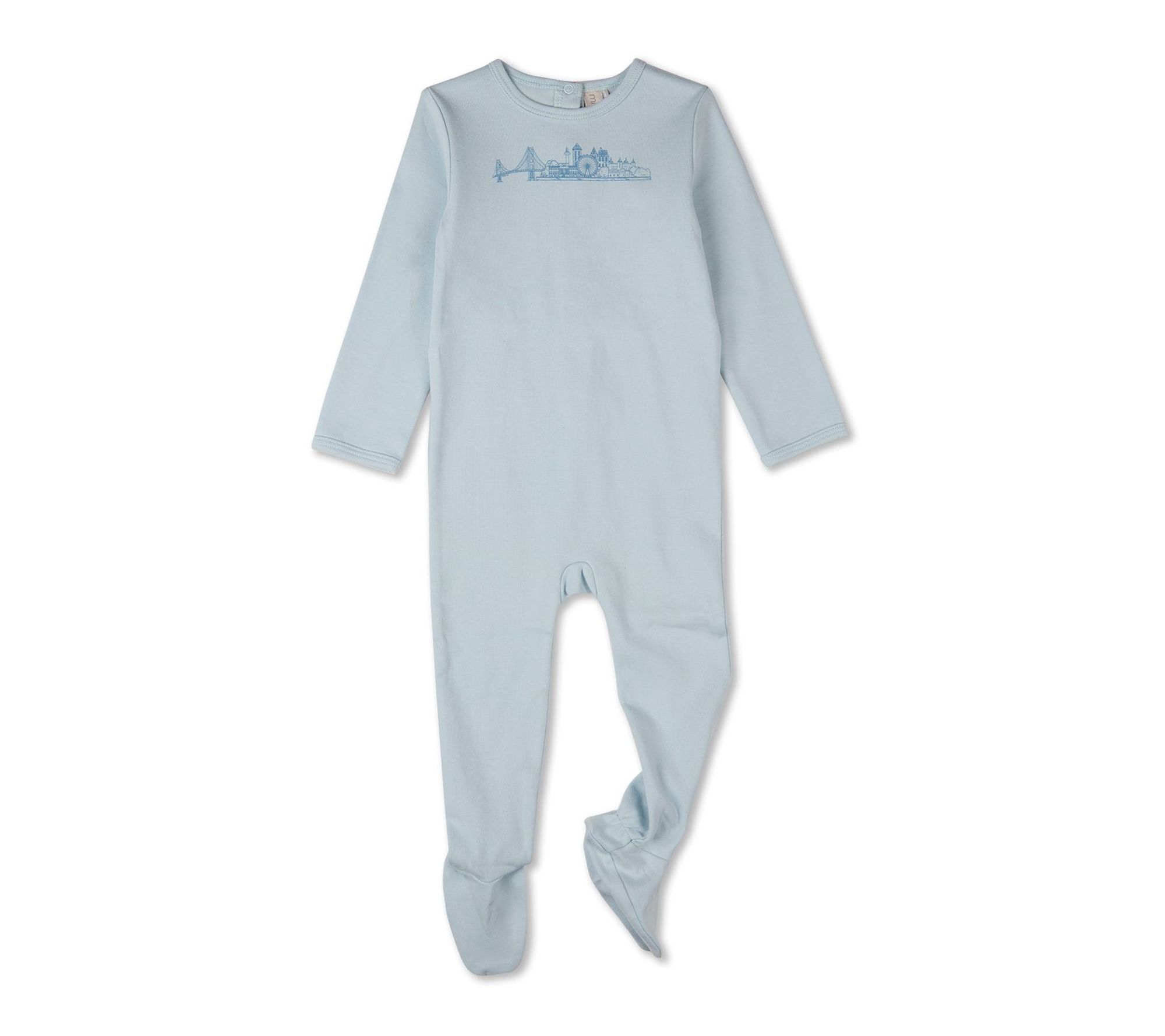 MiniMoi Baby Merry Skyline 100% Cotton Long-Sleeve Footie