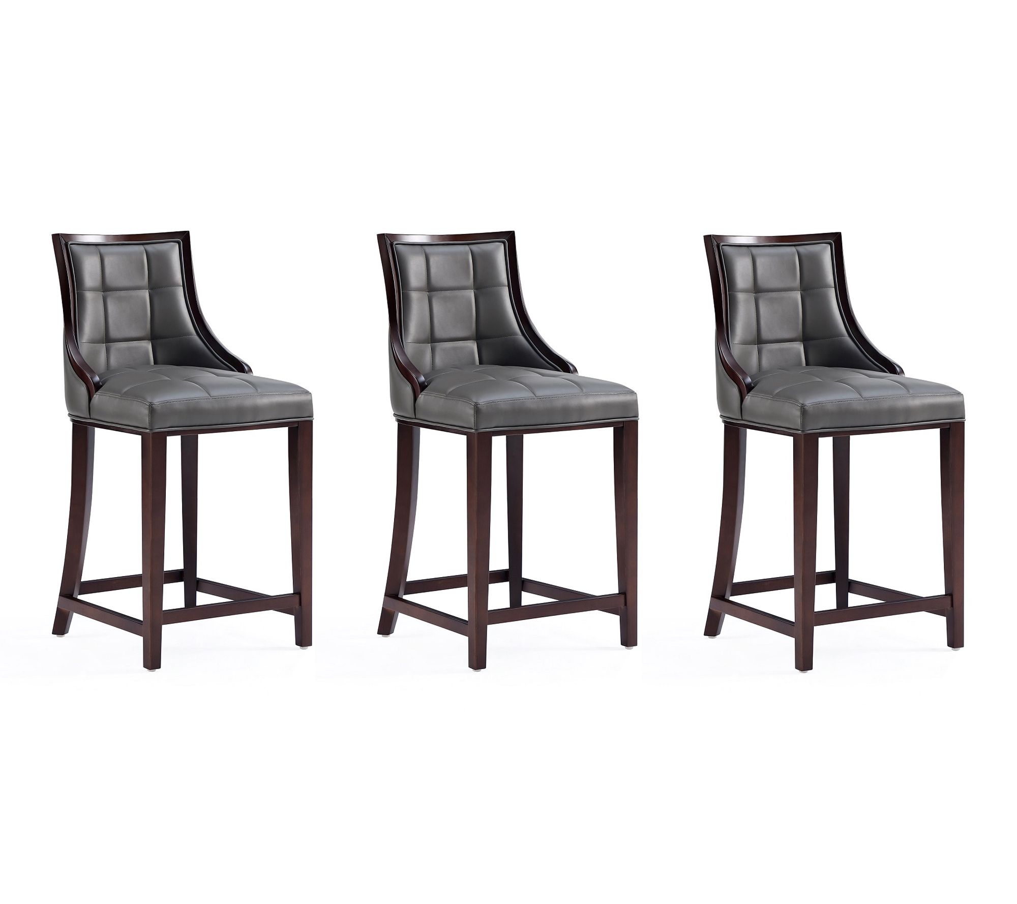 Manhattan Comfort Fifth Avenue Wood Counter Stool - Set of 3