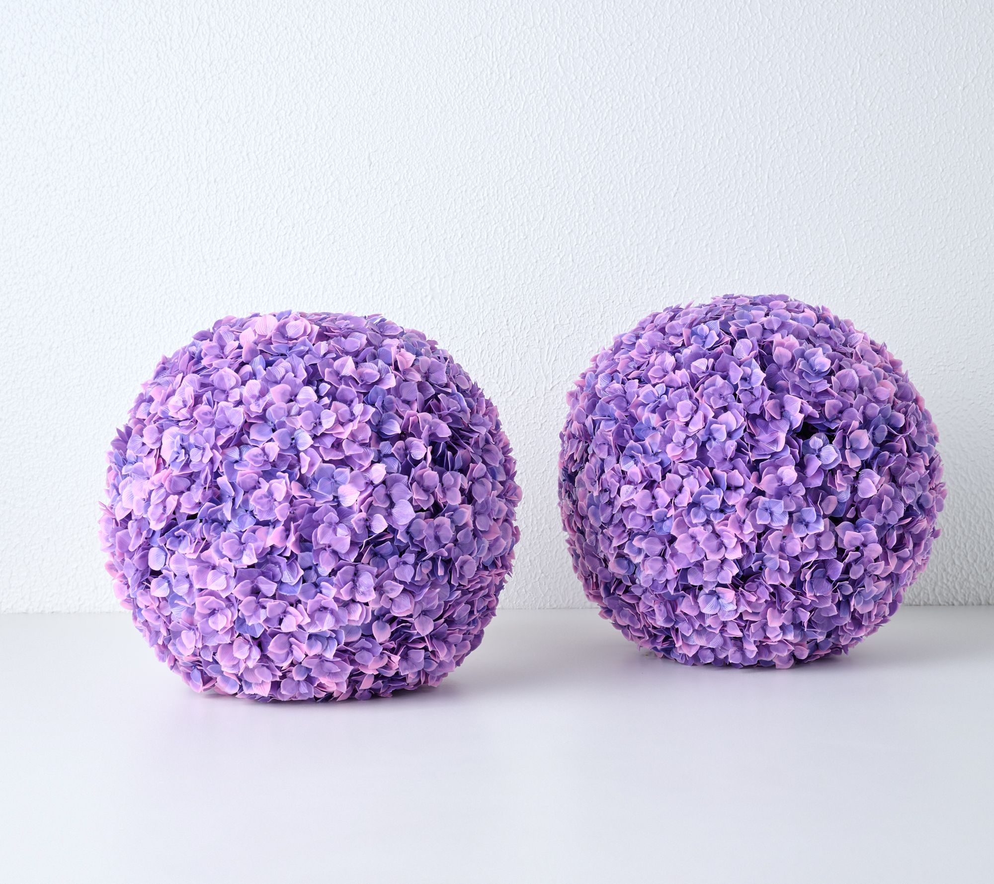 Wicker Park Set of 2 14" Indoor/Outdoor Faux Hydrangea Spheres