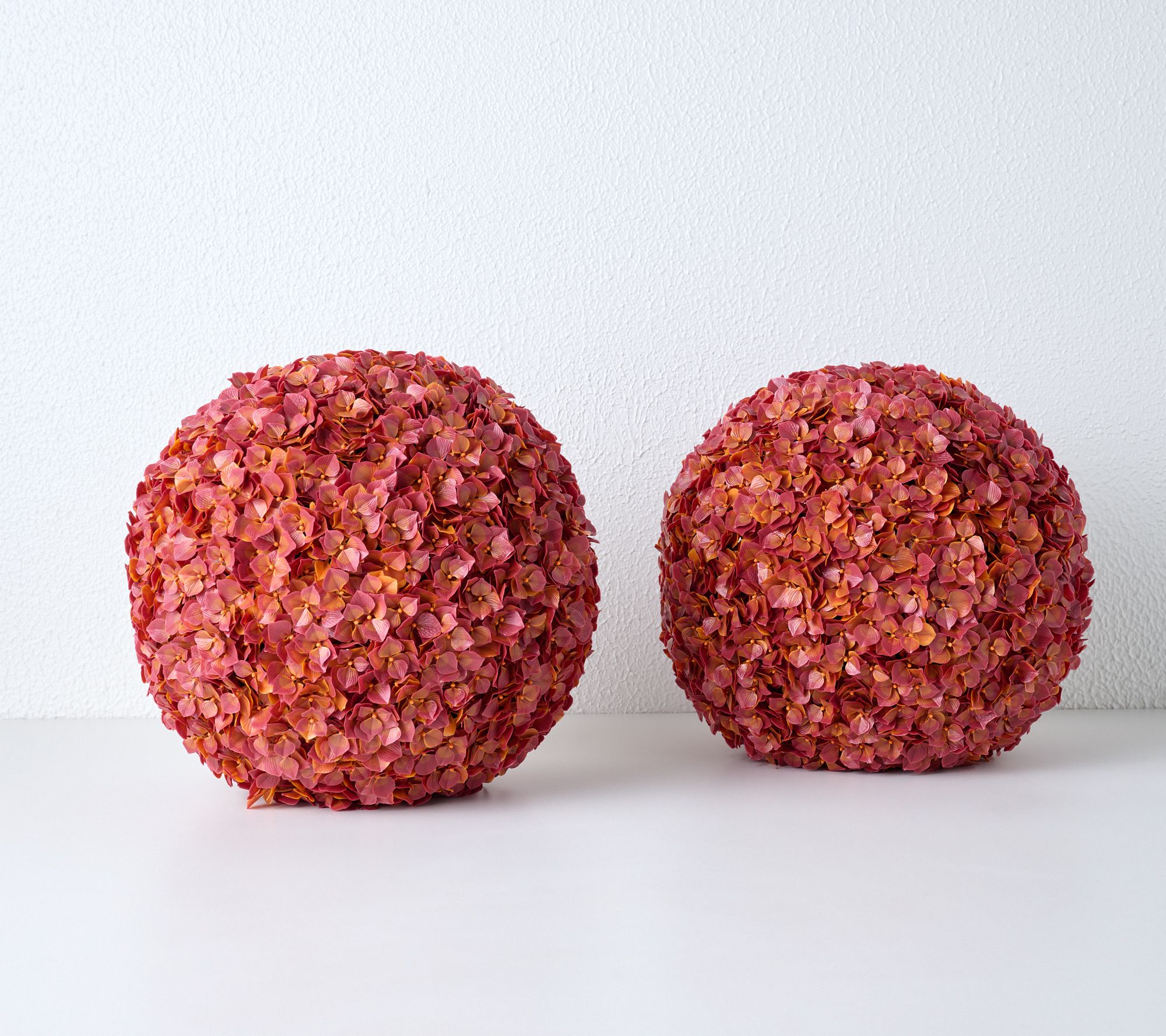 Wicker Park Set of 2 14" Indoor/Outdoor Faux Hydrangea Spheres