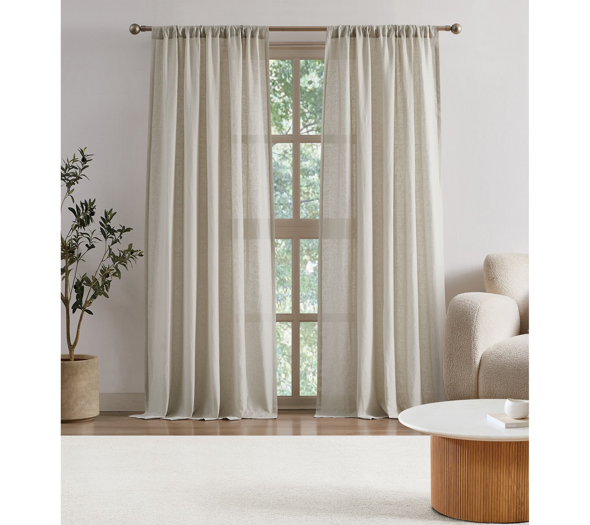 Brooklyn Loom Flax Linen 50x84 Window Curtain