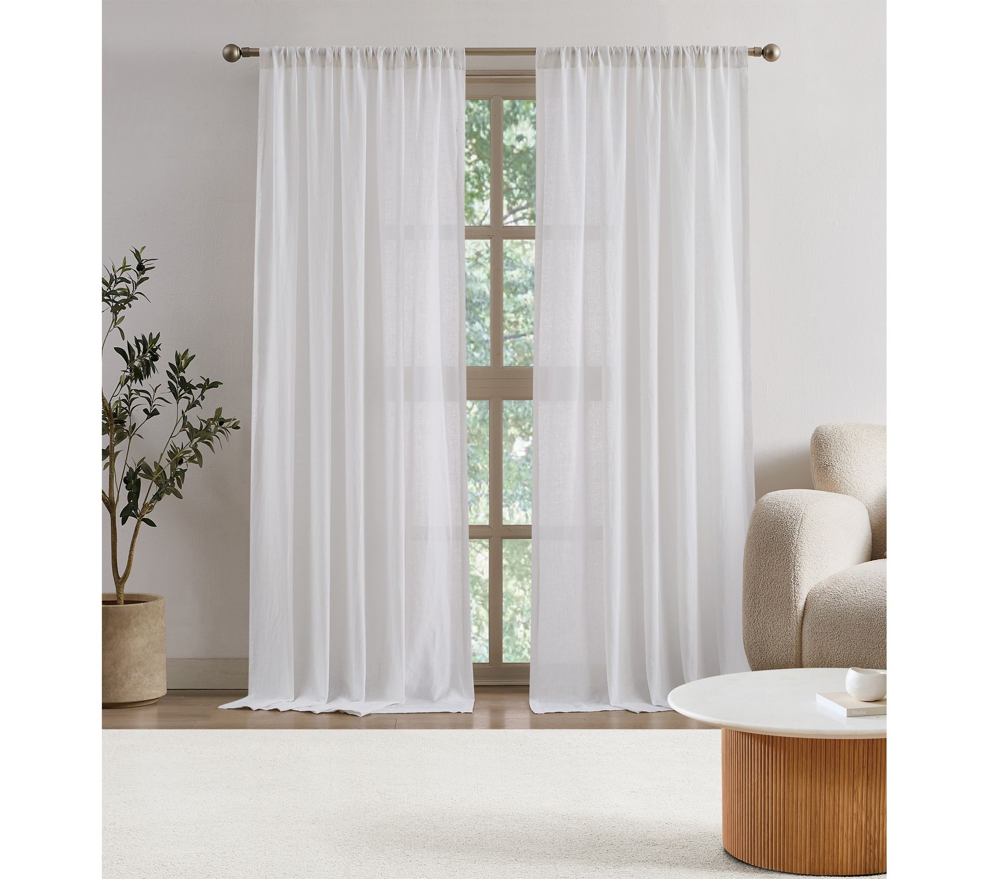 Brooklyn Loom Flax Linen 50x84 Window Curtain