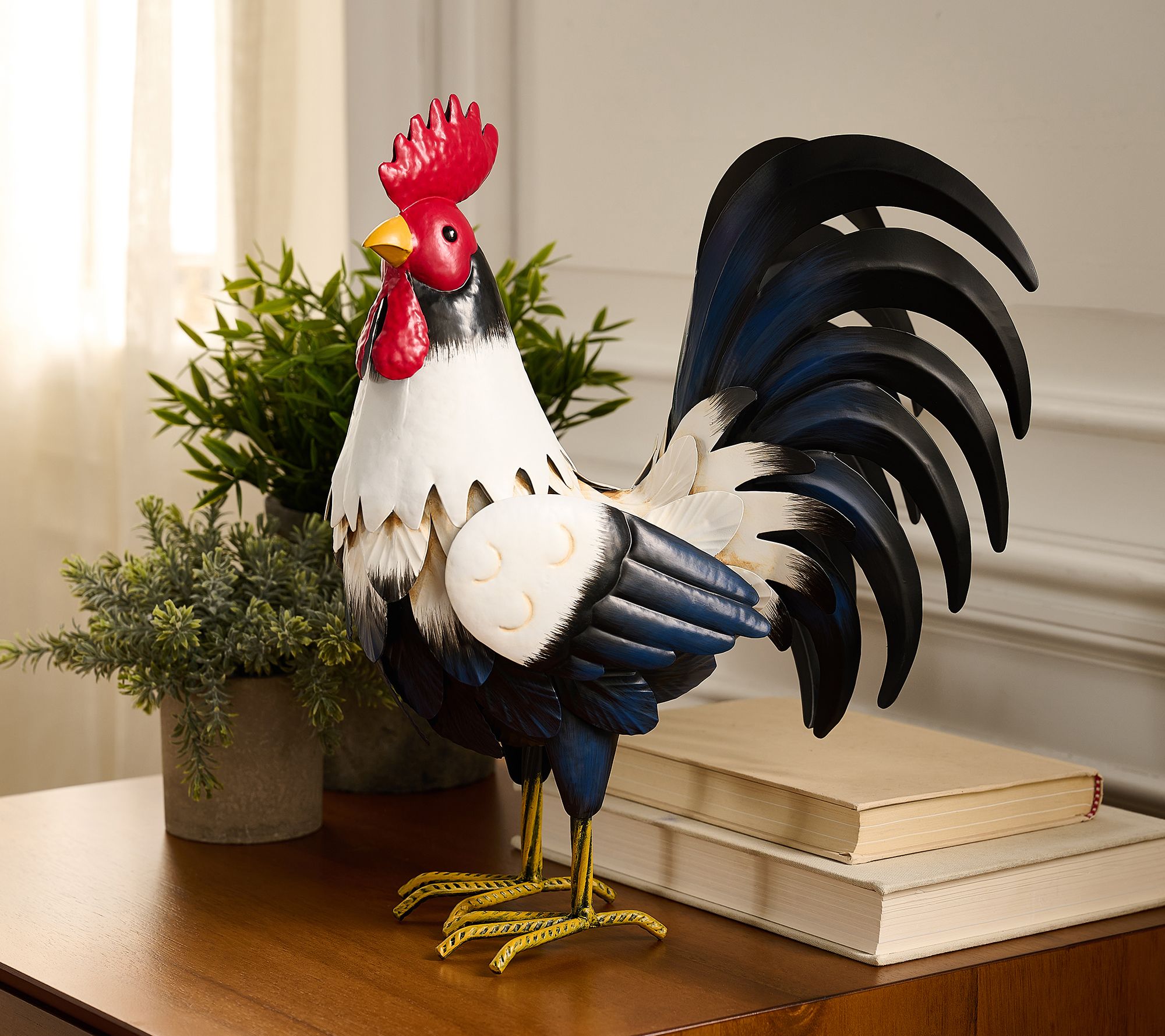 "As Is" 14" Metal Rooster Figure by Valerie