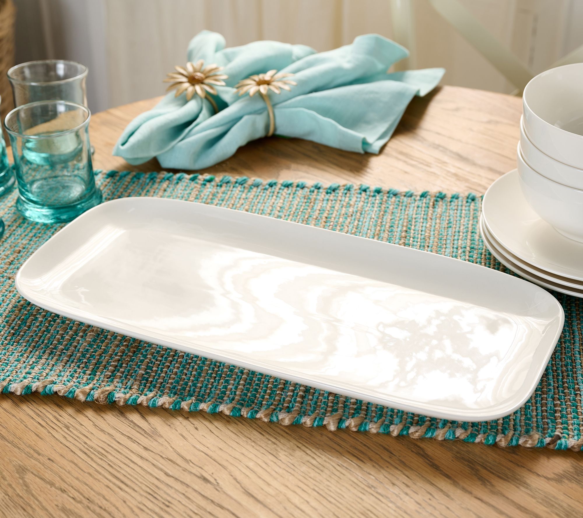 "As Is" Home Reflections Rectangular Porcelain Serving Platter
