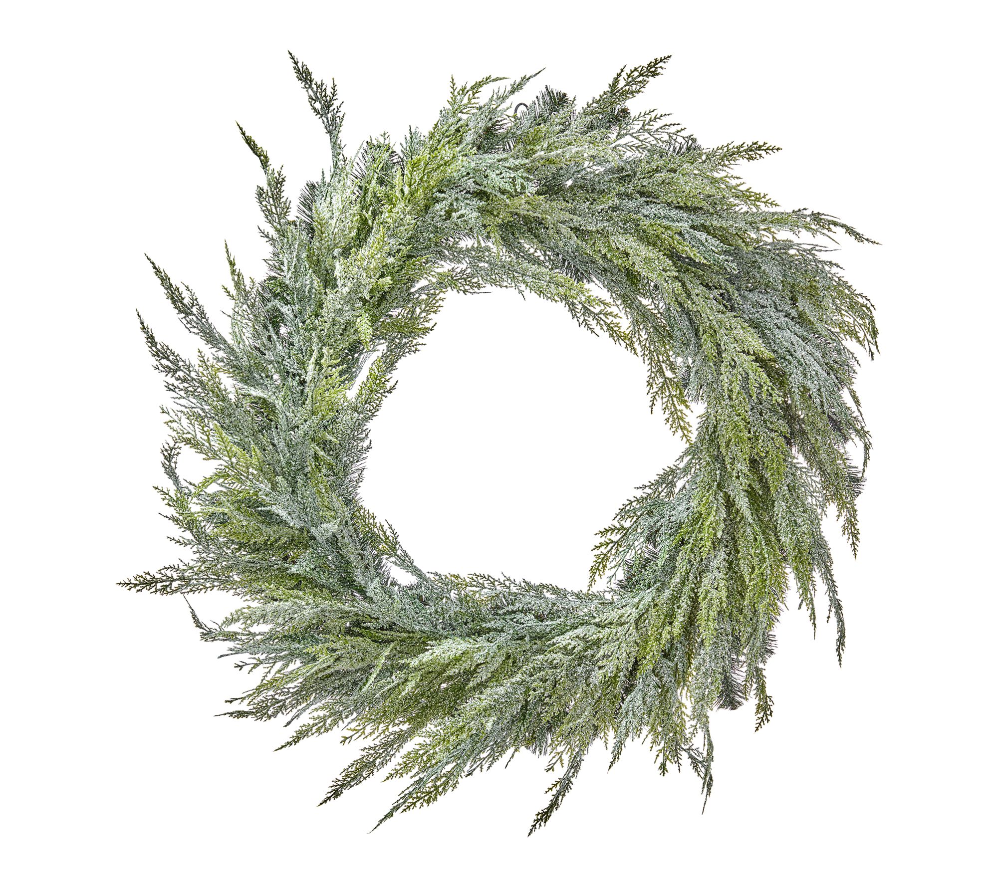 36" Iced Cedar Wreath by Valerie