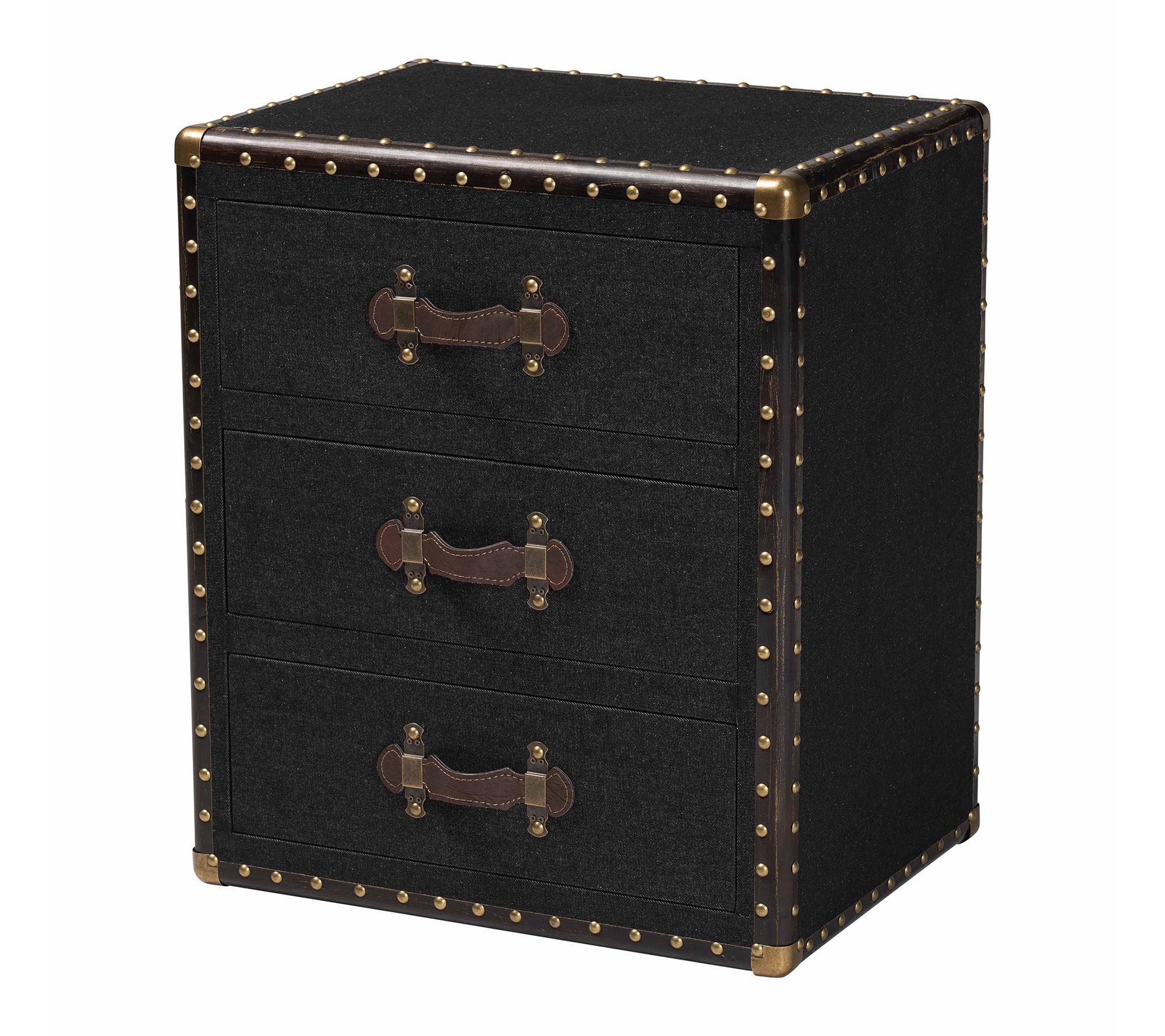 Baxton Studio Mallison Canvas 3-Drawer End Table