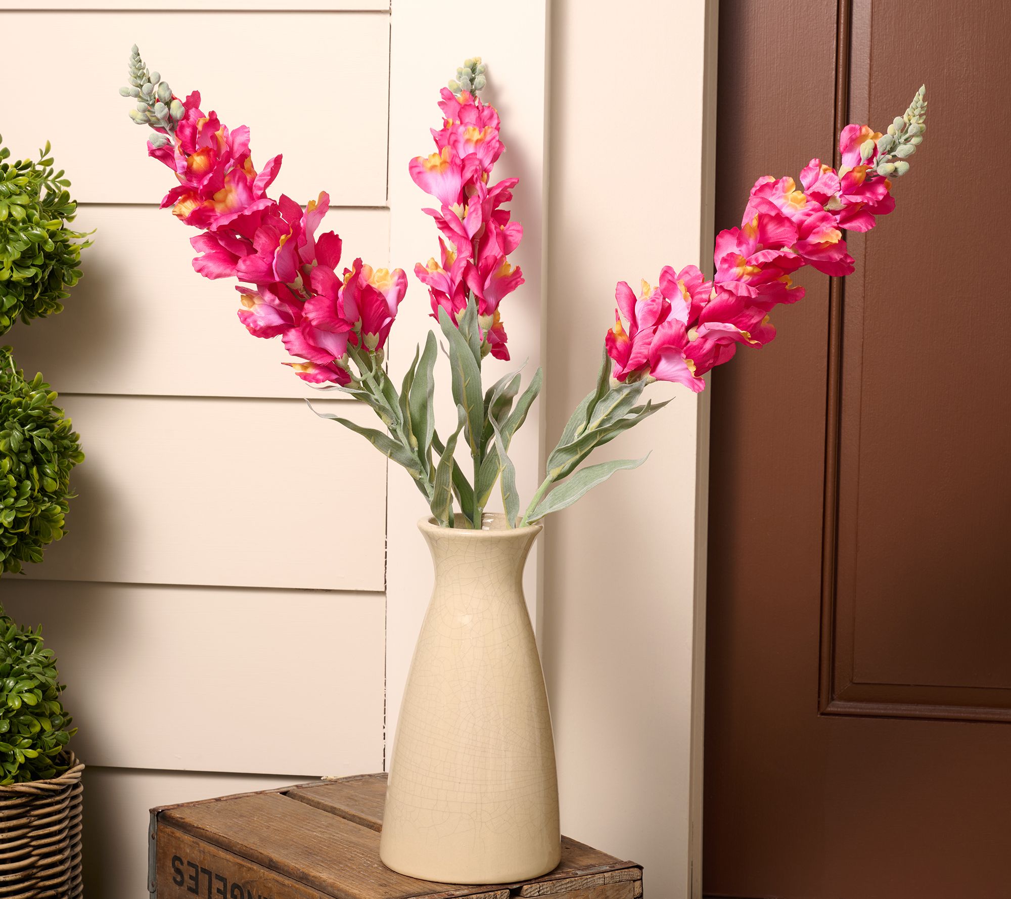 "As Is" Set of 3 32" Faux Snapdragon Floral Stems by Kim Gravel