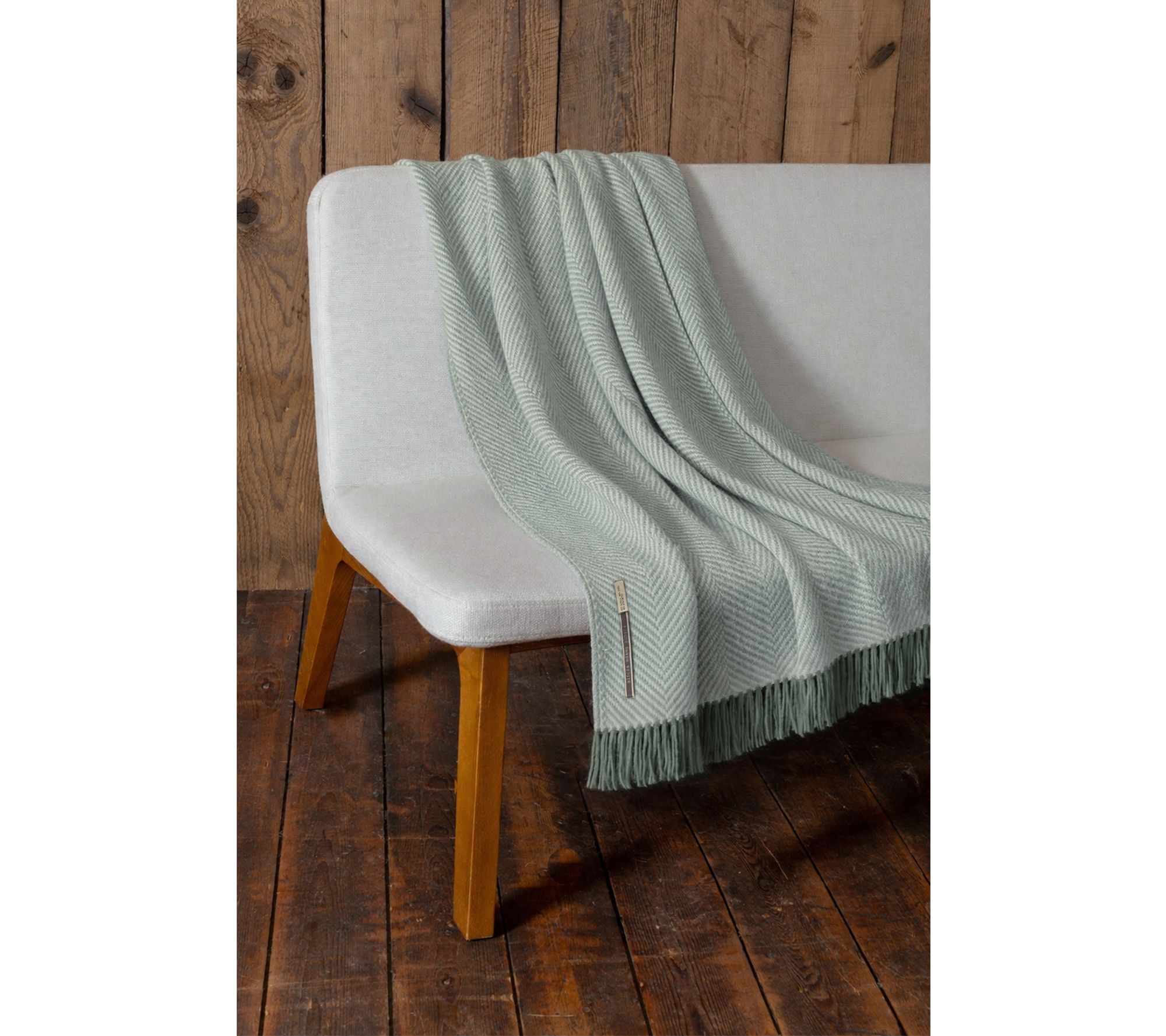 "As Is" Alicia Adams XL 70x50 Chevron Alpaca Blanket with Fringe