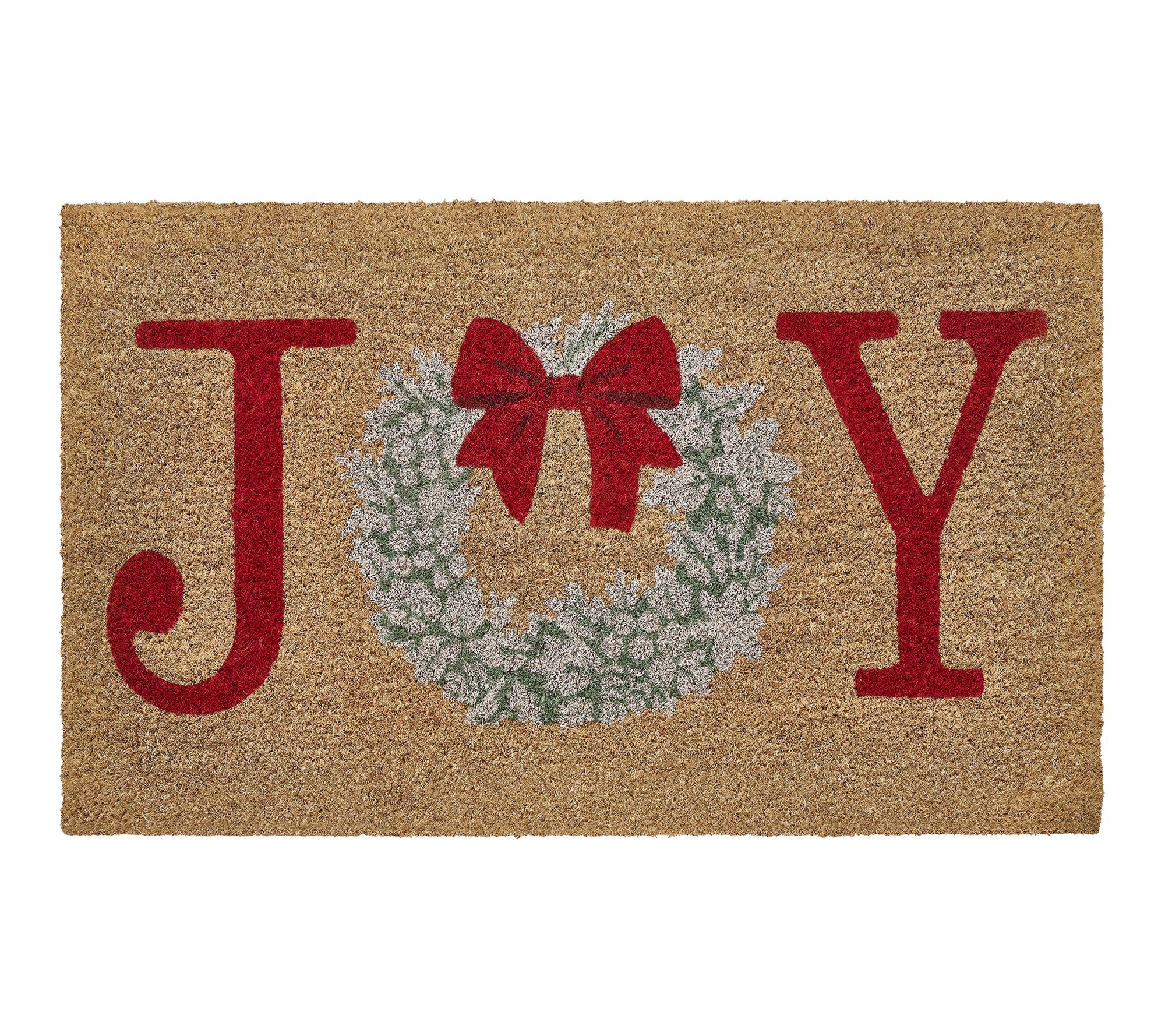 VCNY Home Joy Holiday Wreath Coir Doormat, 18" x 30"