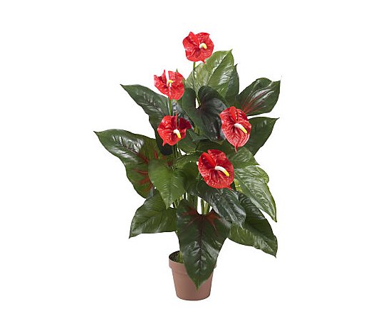 3' Anthurium Plant (Real Touch) by Nearly Natural