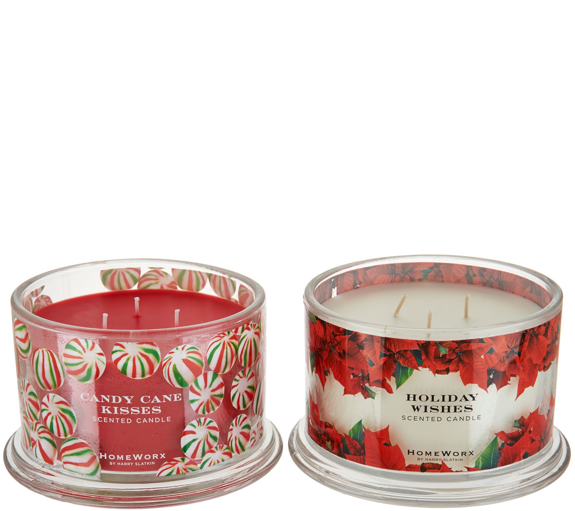 HomeWorx by Harry Slatkin S/2 Scented Deluxe 3 Wick Candles