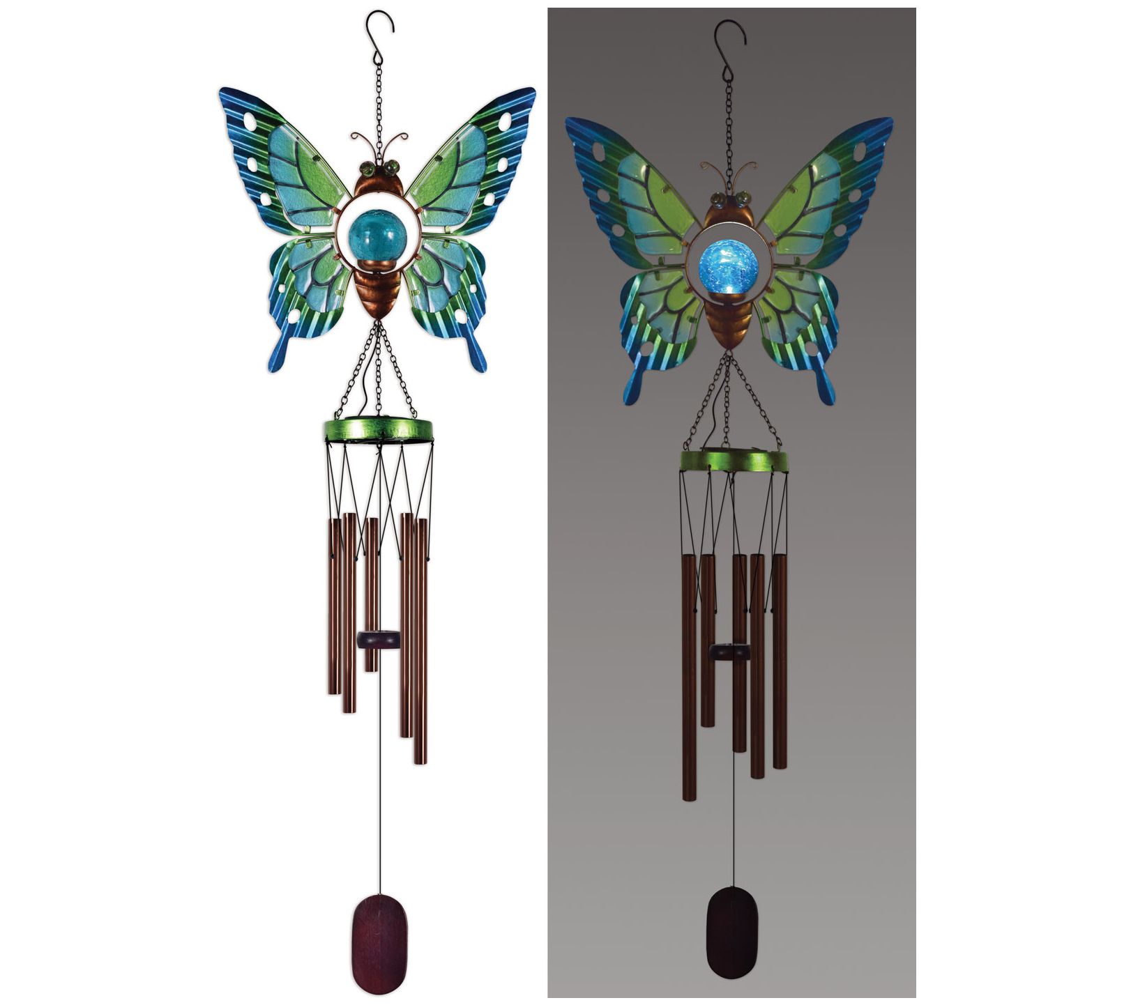Sunset Vista Solar Butterfly Wind Chimes