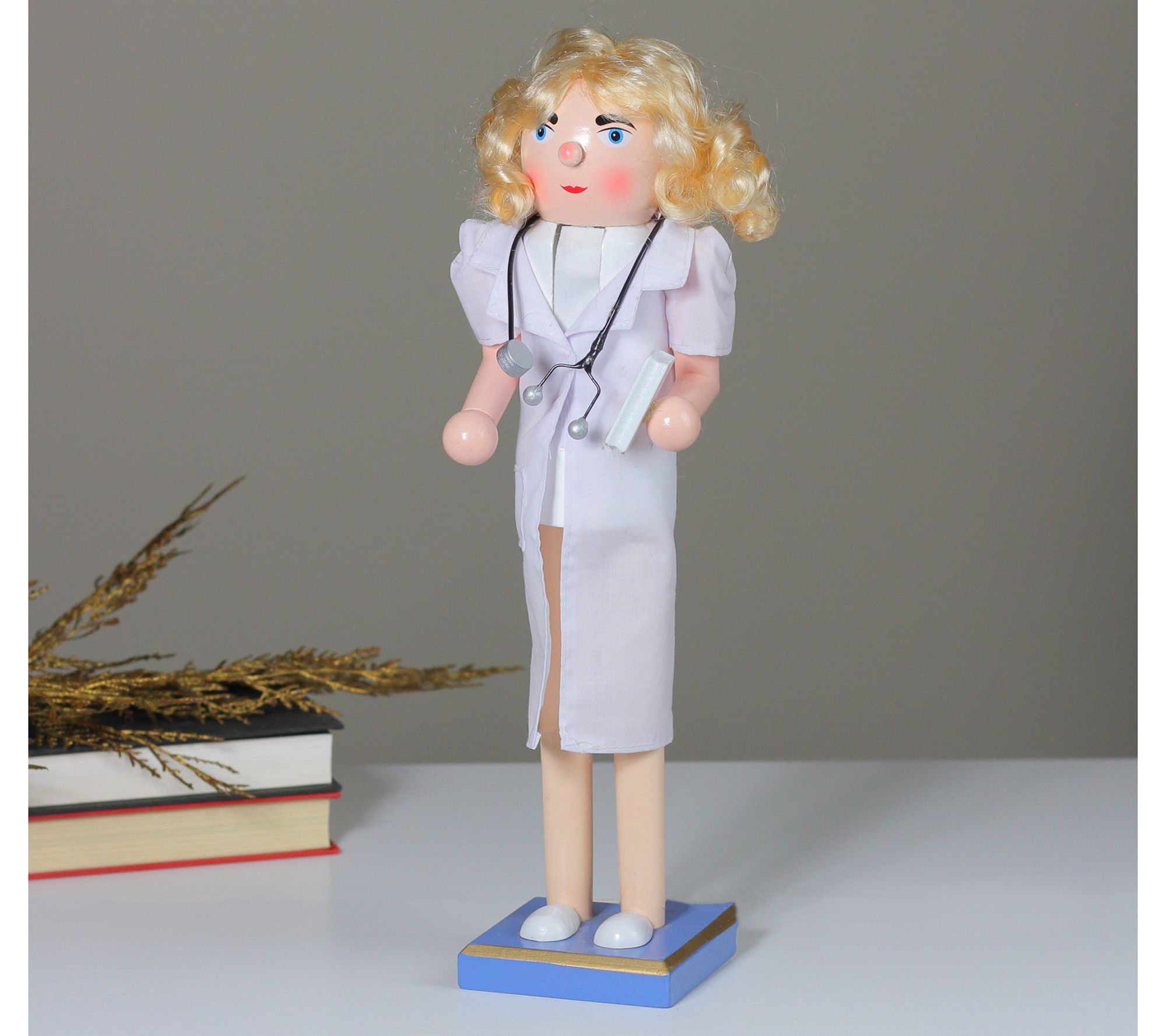 Northlight 15Inch Wooden Nurse Nutcracker withStethoscope
