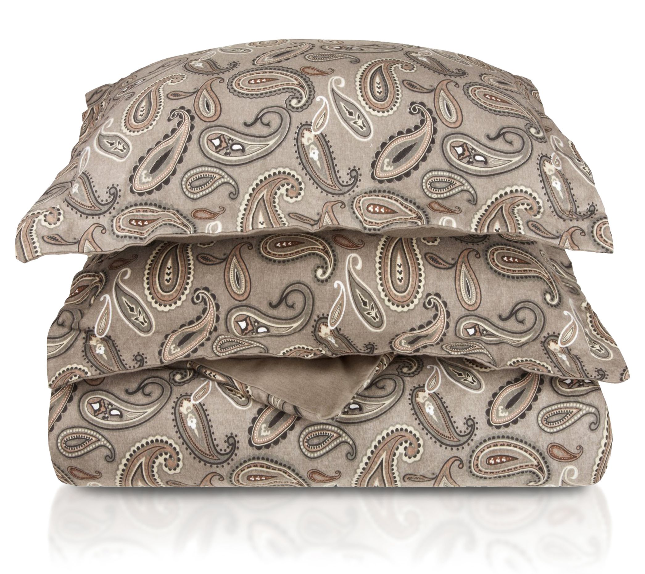 Superior Cotton Flannel Paisley Duvet Cover SetKing/Cal King