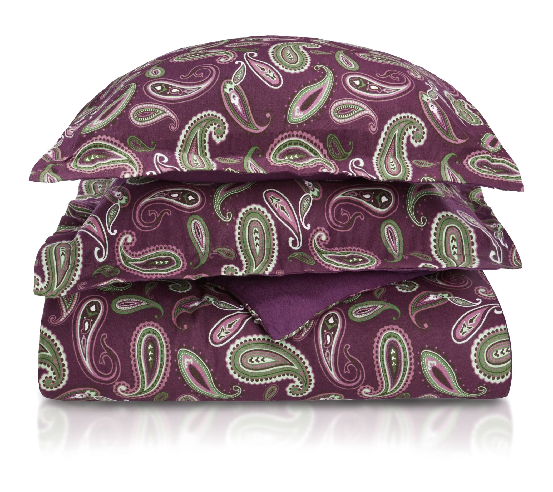 Superior Cotton Flannel Paisley Duvet Cover SetKing/Cal King