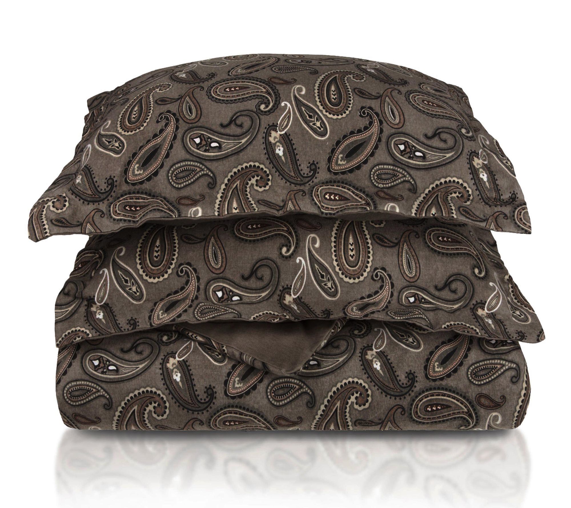 Superior Cotton Flannel Paisley Duvet Cover SetKing/Cal King