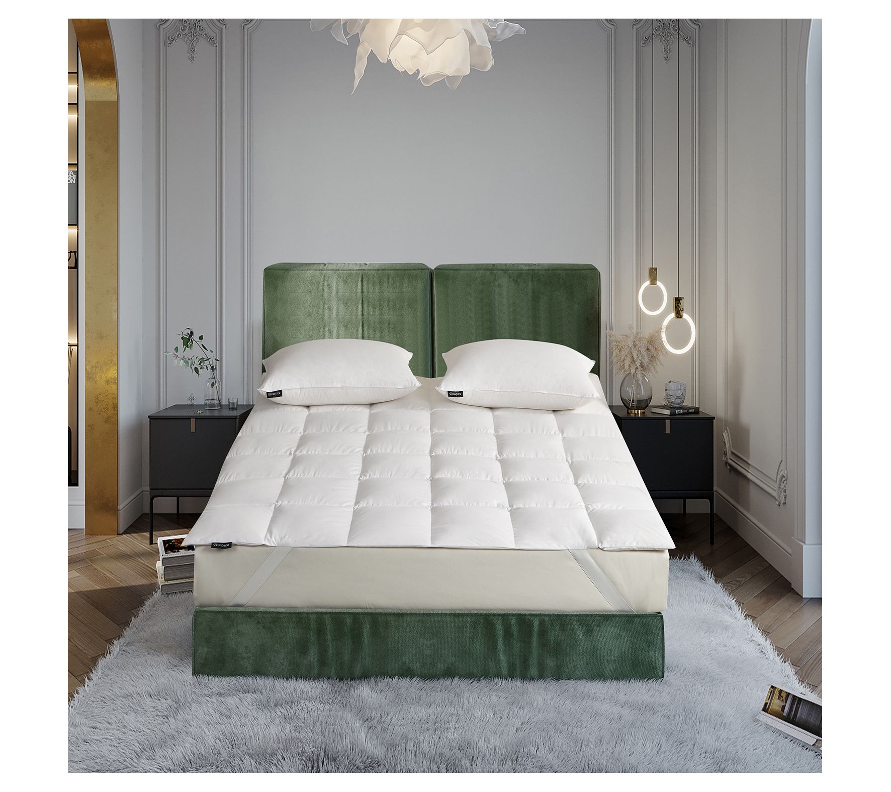 Beautyrest White Duck Down Mattress Topper KINGSoft/Firm