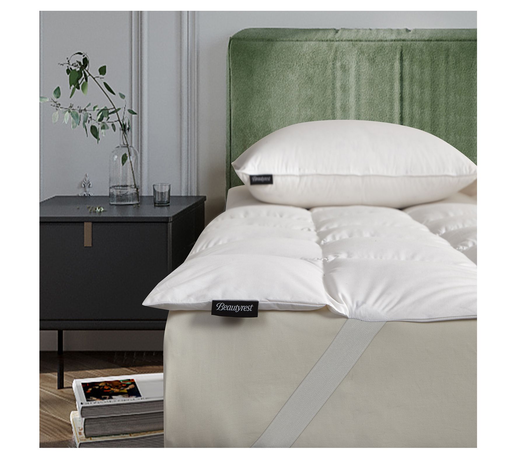 Beautyrest White Duck Down Mattress Topper KINGSoft/Firm