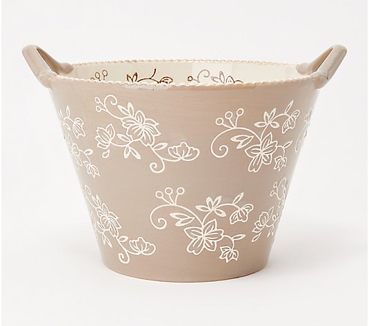 Temp-tations Floral Lace 2-qt Serving Bowl with Handles