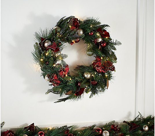 Simply Stunning 24" Luxe Decorator LED Wreath by Janine Graff