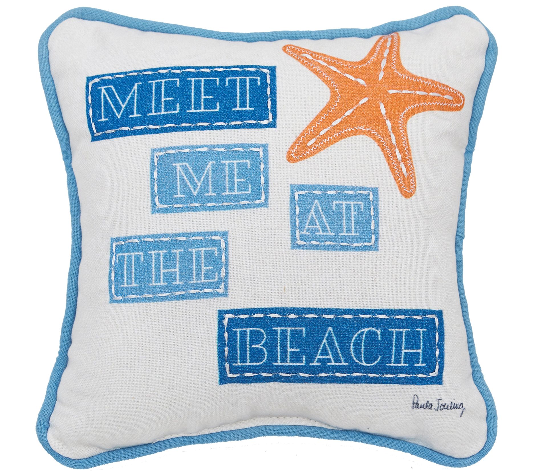 C&F Home 8" x 8" Starfish At The Beach PrintedThrow Pillow