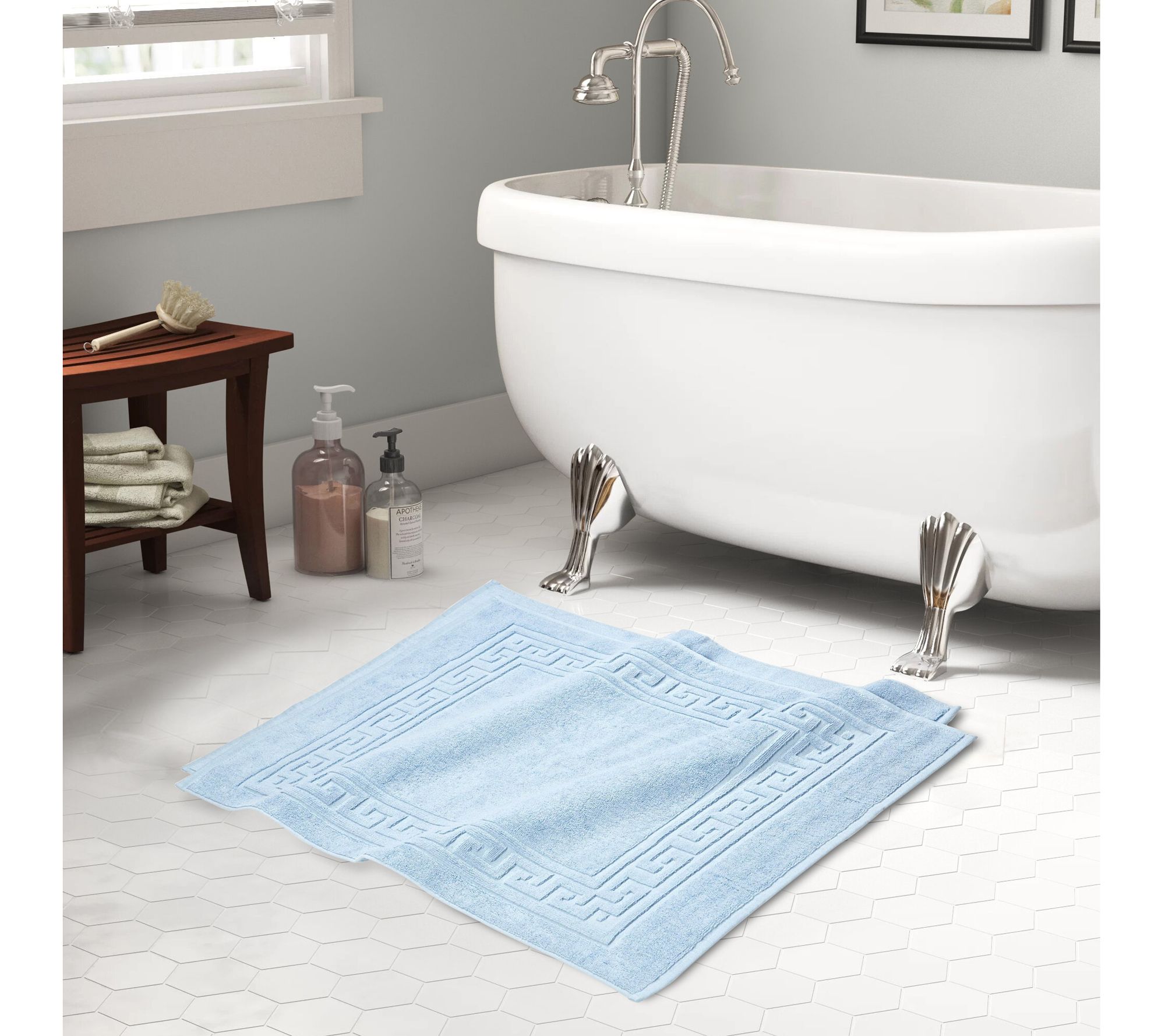 Superior Cotton 2-Piece Absorbent Bath Mat Set