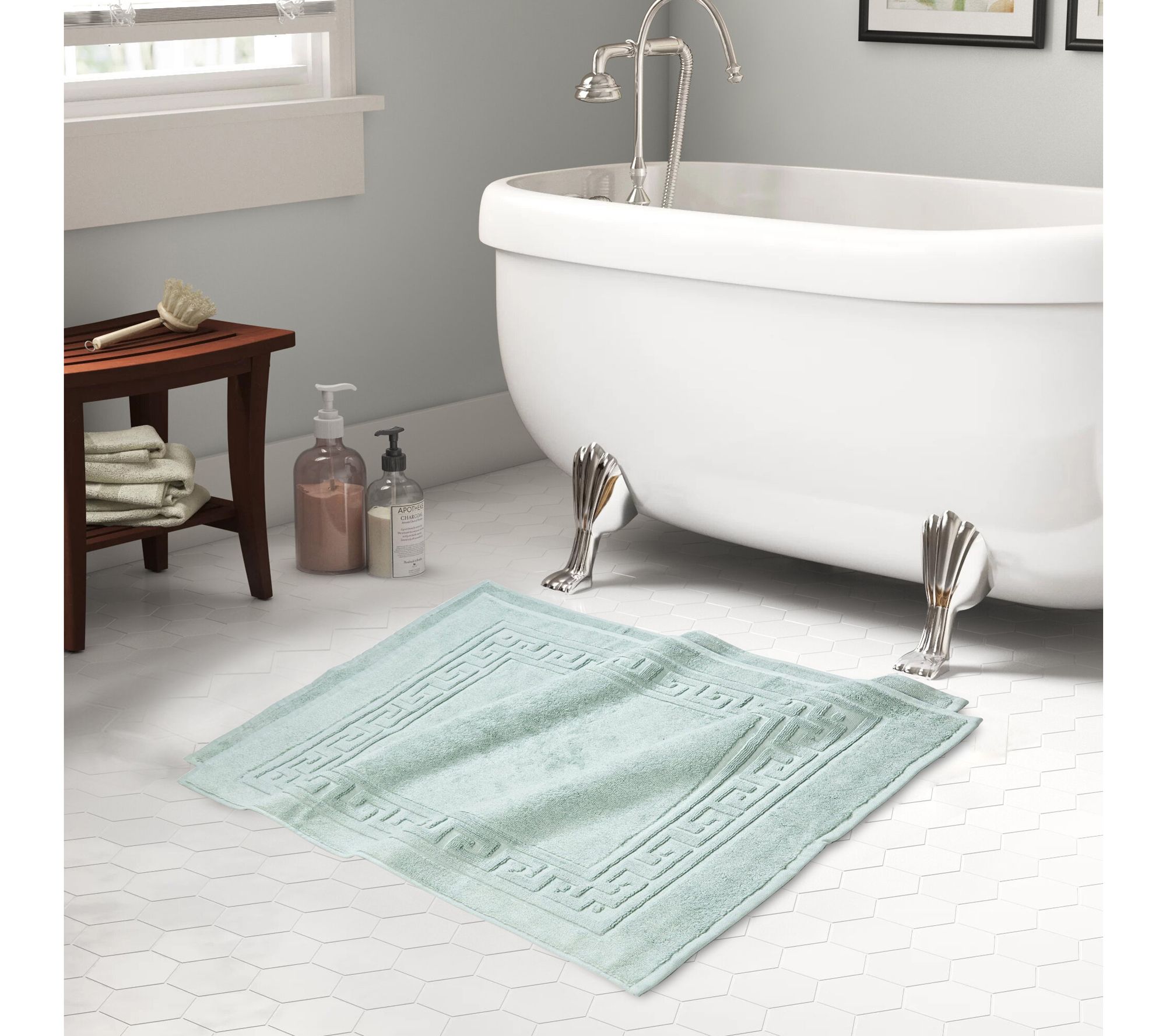 Superior Cotton 2-Piece Absorbent Bath Mat Set