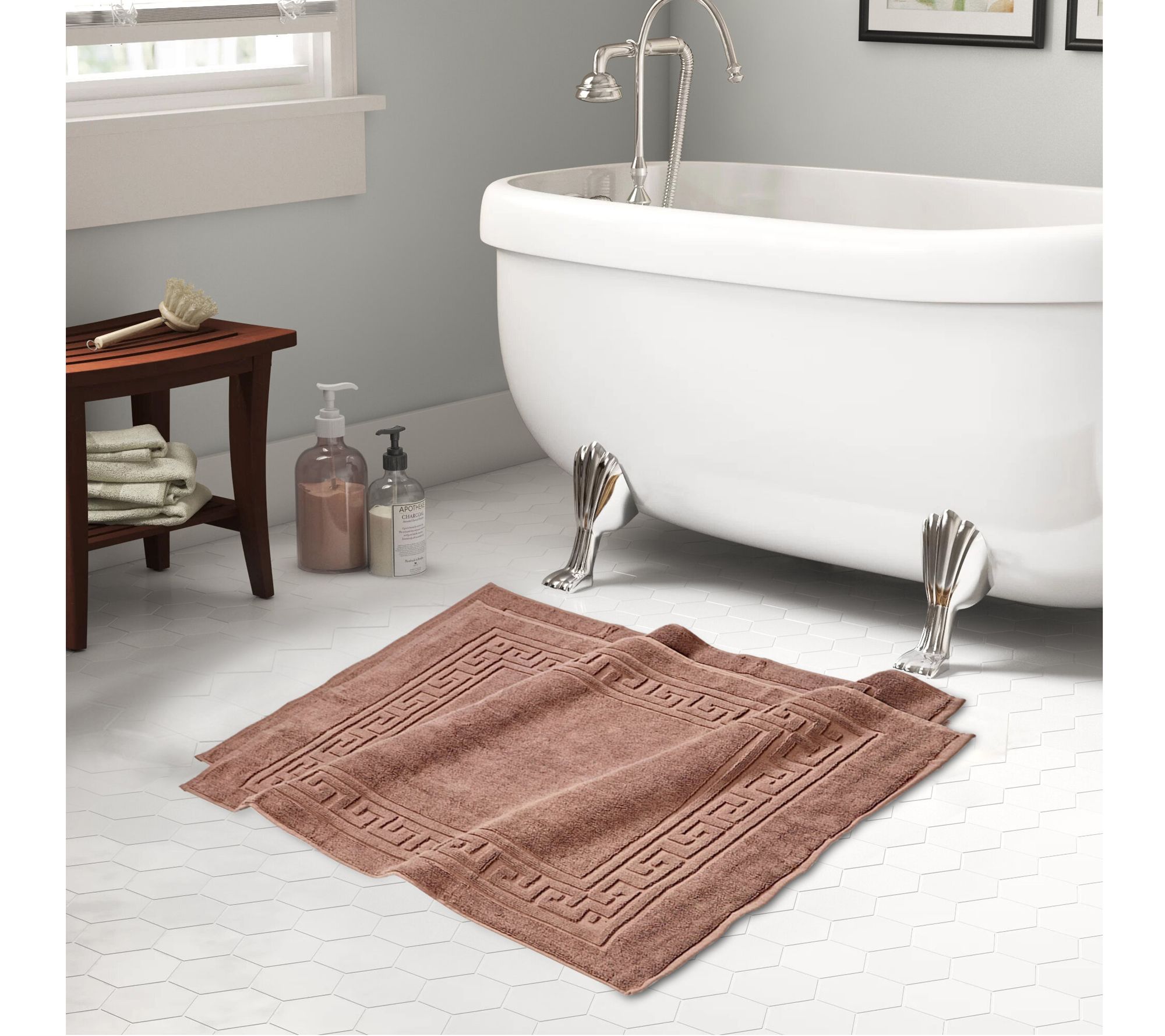 Superior Cotton 2-Piece Absorbent Bath Mat Set