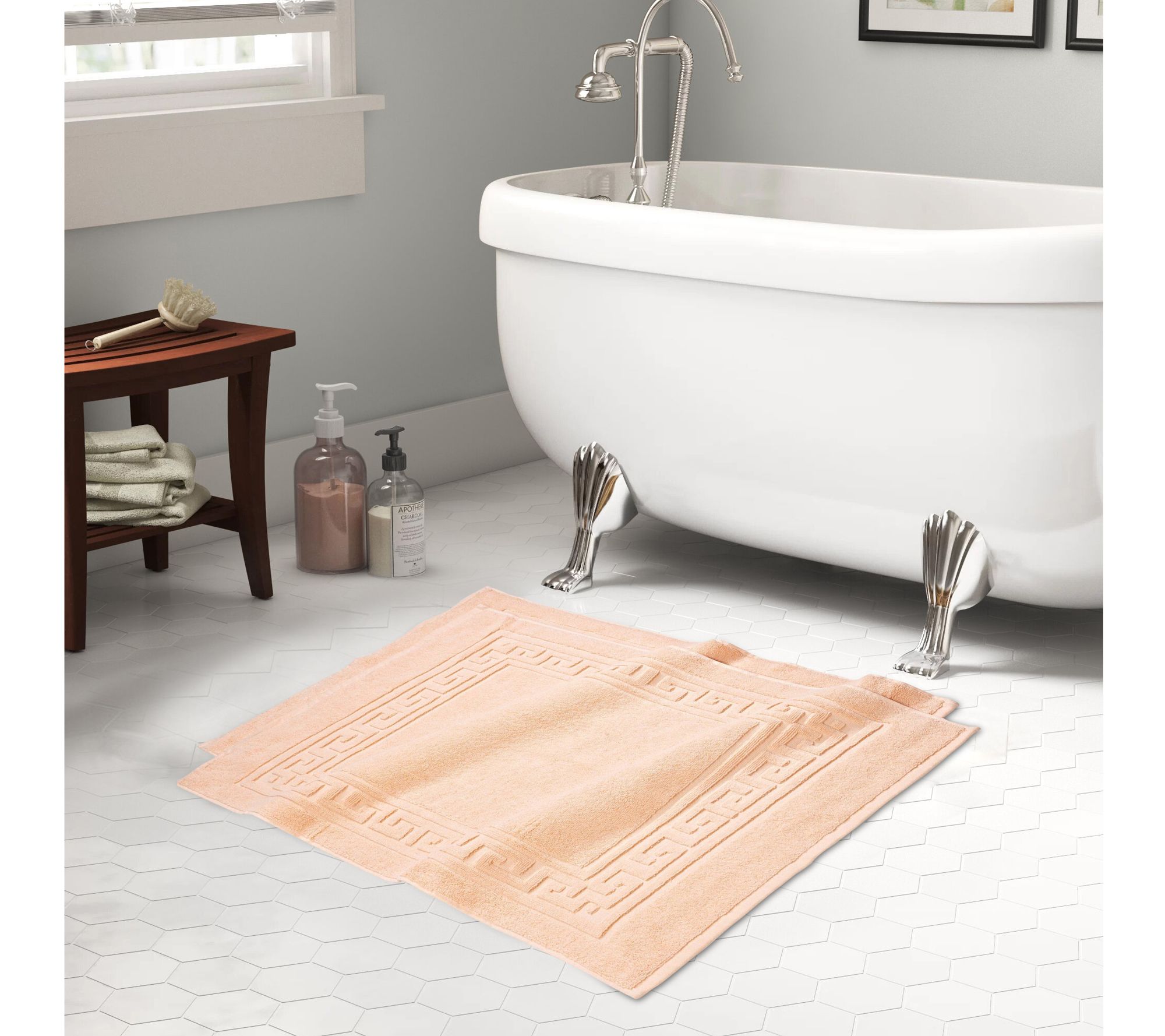 Superior Cotton 2-Piece Absorbent Bath Mat Set