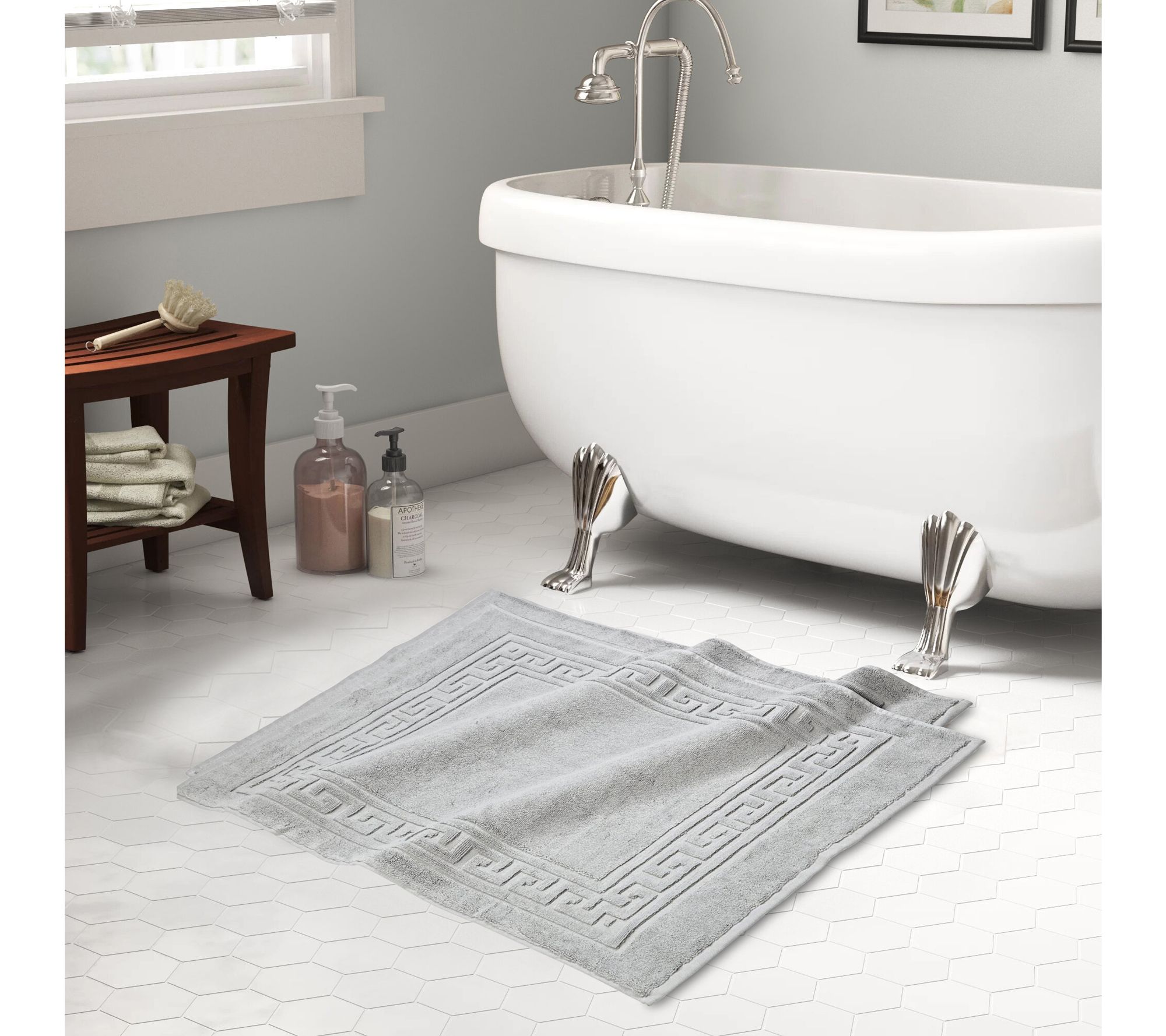 Superior Cotton 2-Piece Absorbent Bath Mat Set
