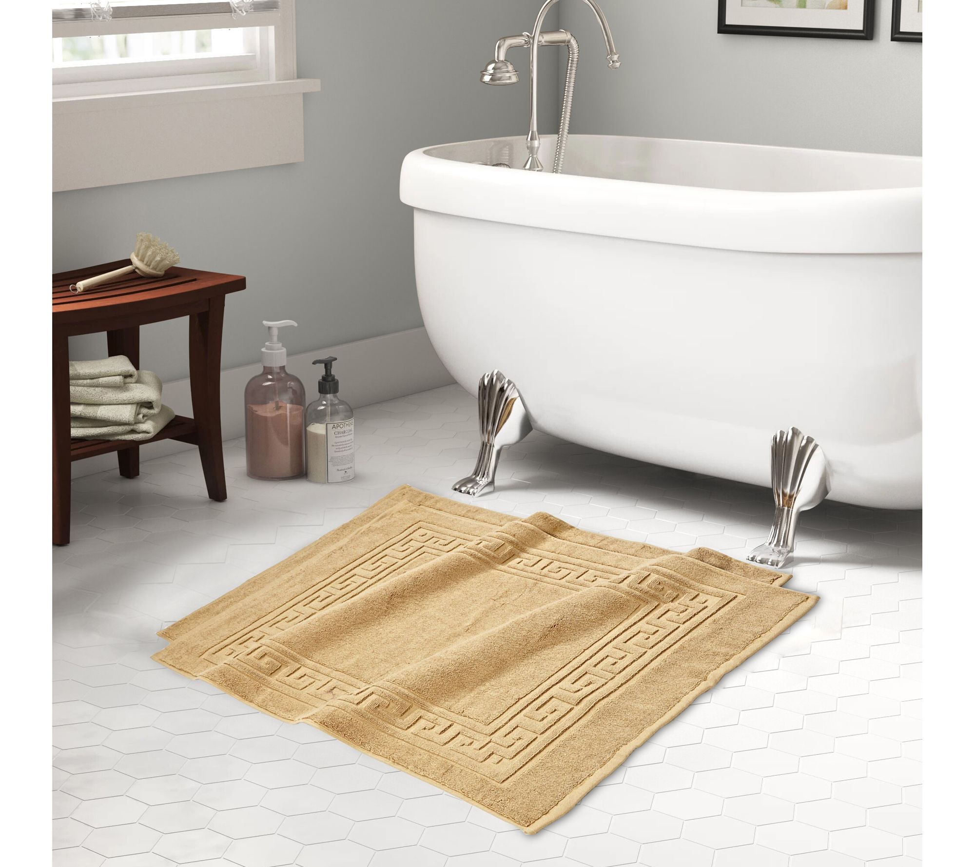 Superior Cotton 2-Piece Absorbent Bath Mat Set