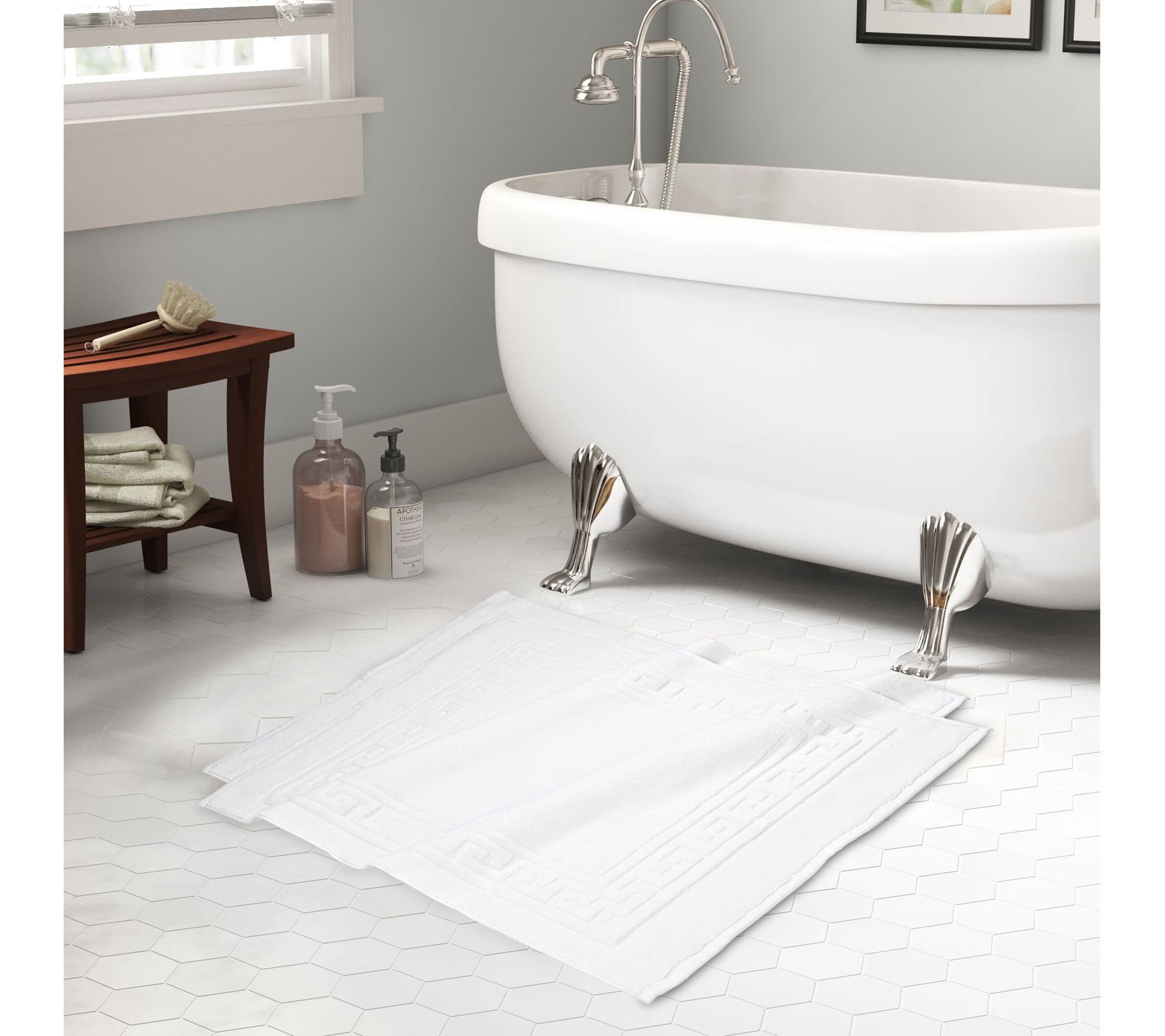 Superior Cotton 2-Piece Absorbent Bath Mat Set